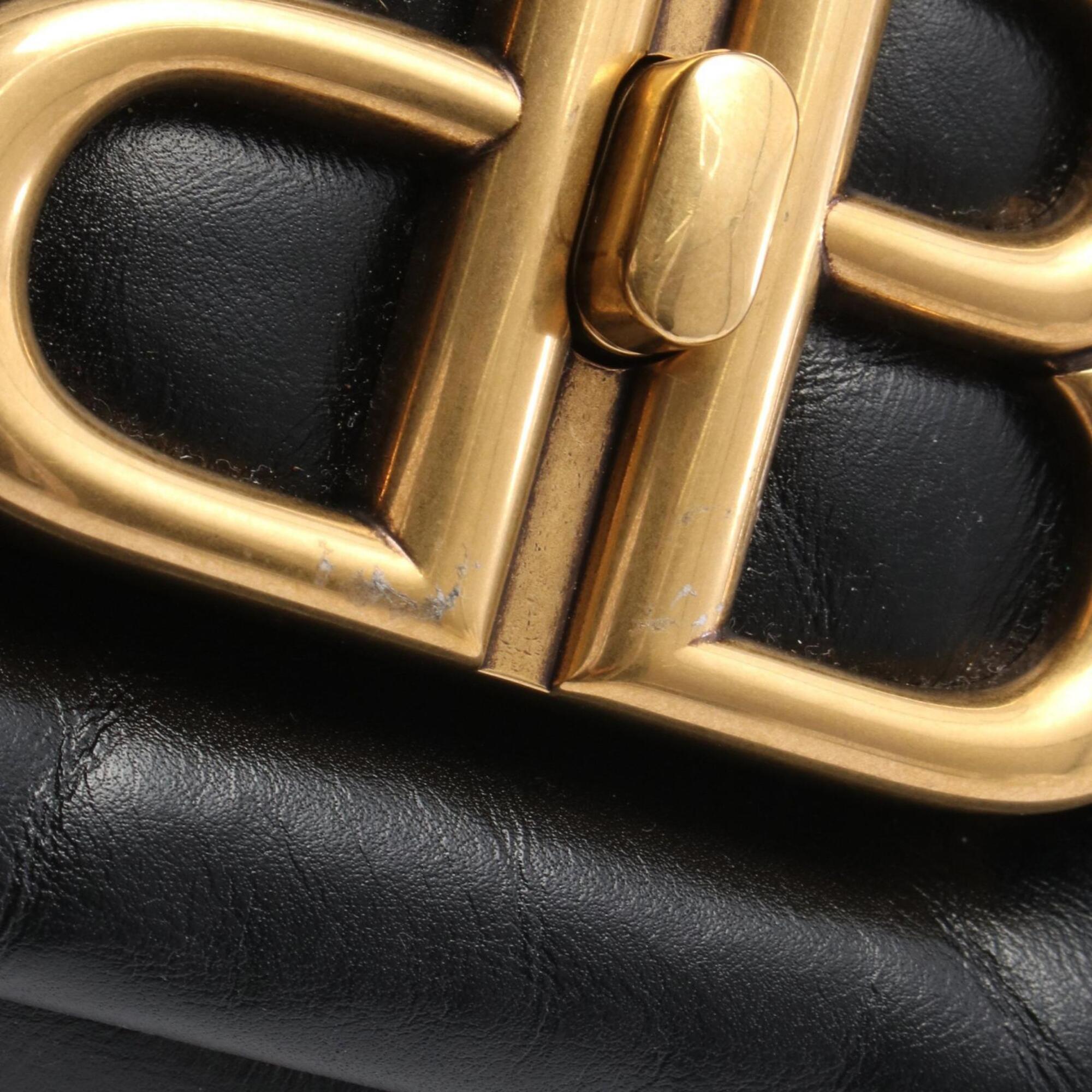Balenciaga Black Leather Handbag Shoulder Bag (Pre-Owned)