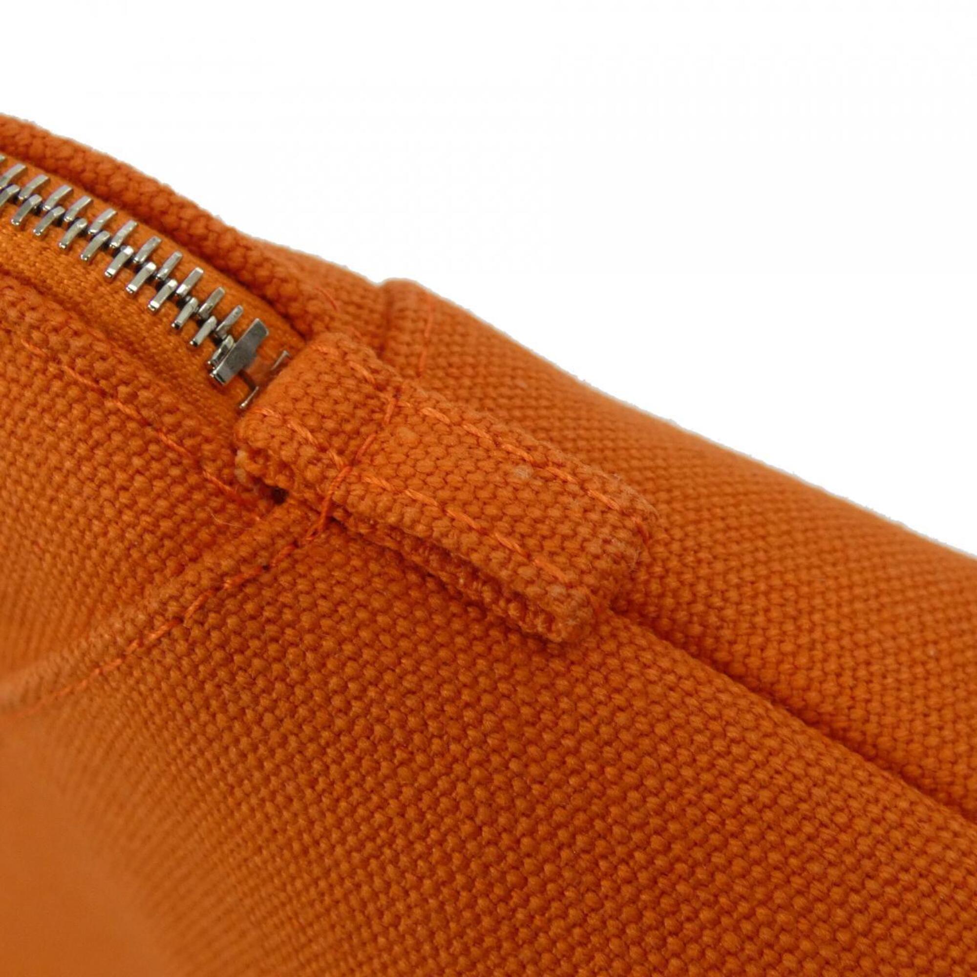 Hermes Feu Orange Canvas Handbag Pouch (Pre-Owned)