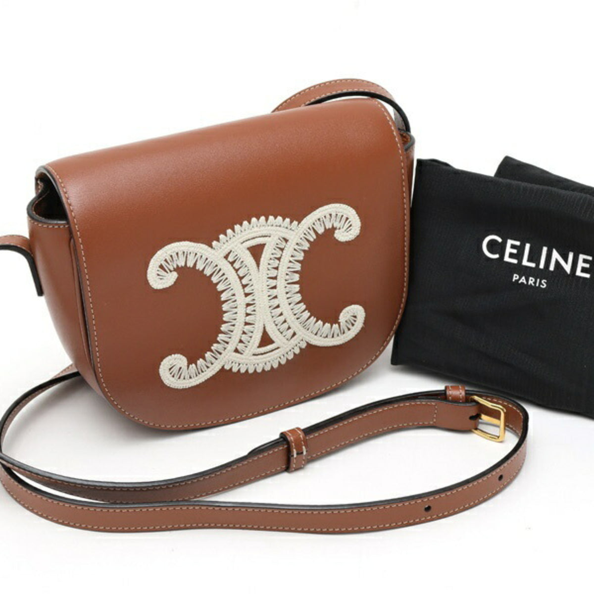 Celine Brown Leather Shoulder Bag (Pre-Owned)