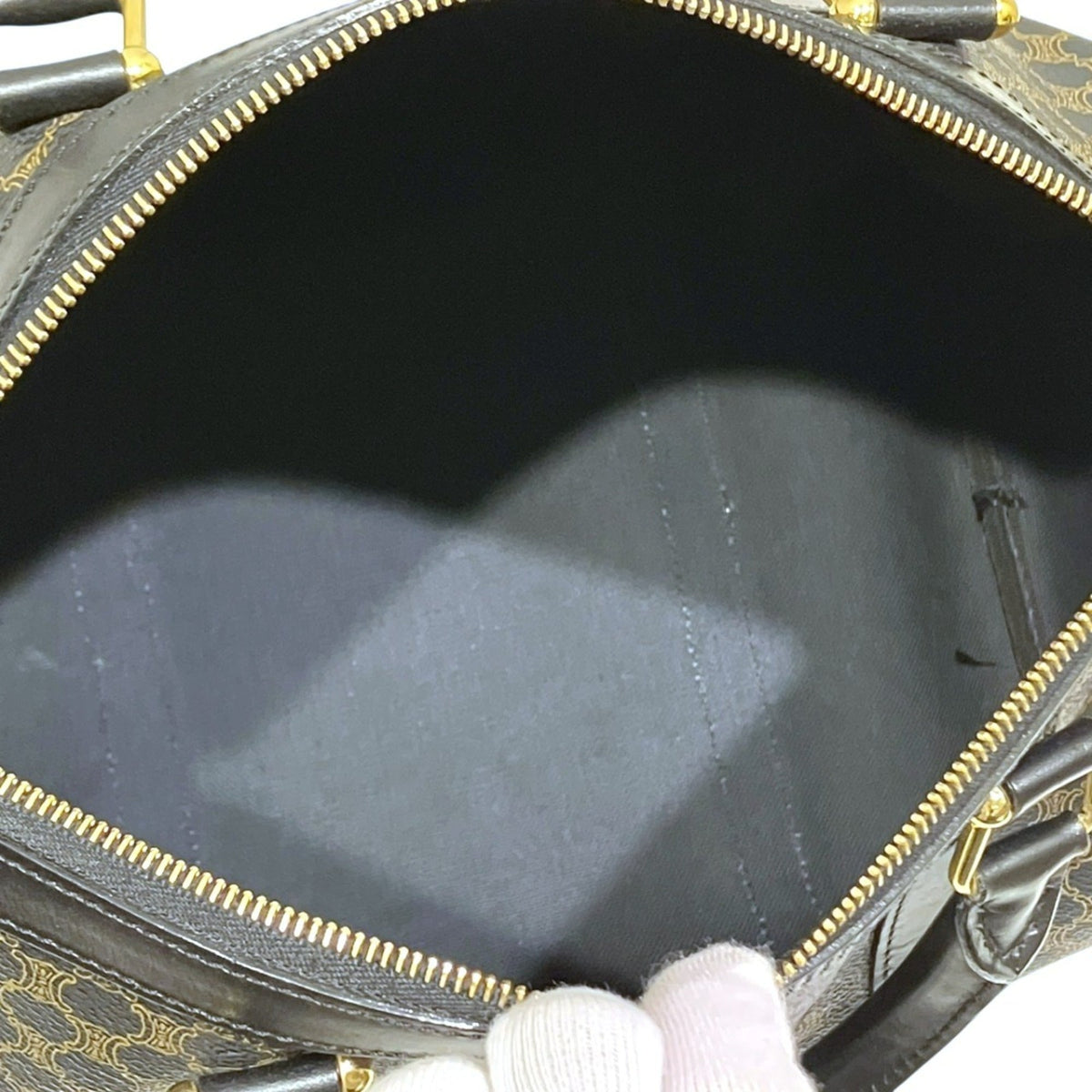 Celine Macadam Black Brown Pvc Leather Handbag (Pre-Owned)