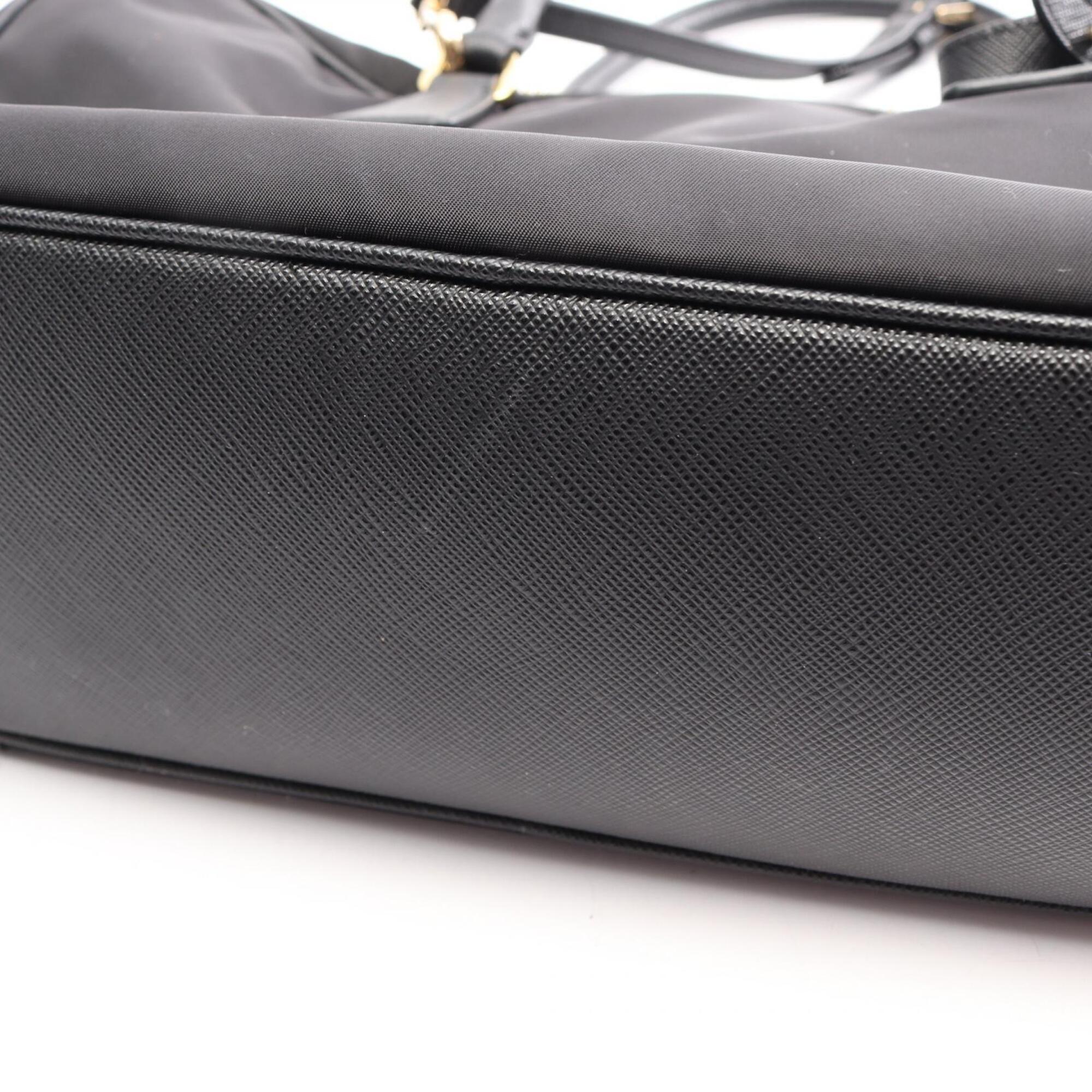 Prada Black Nylon Saffiano Triangle Handbag (Pre-Owned)