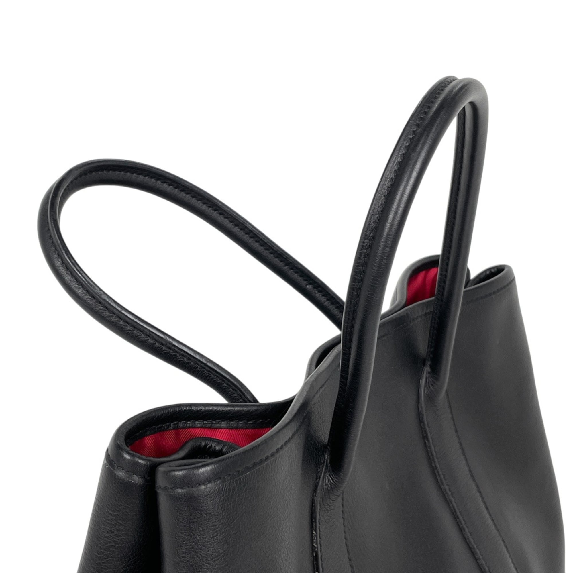 Hermes Garden Black Swift Leather Handbag Tote Bag (Pre-Owned)
