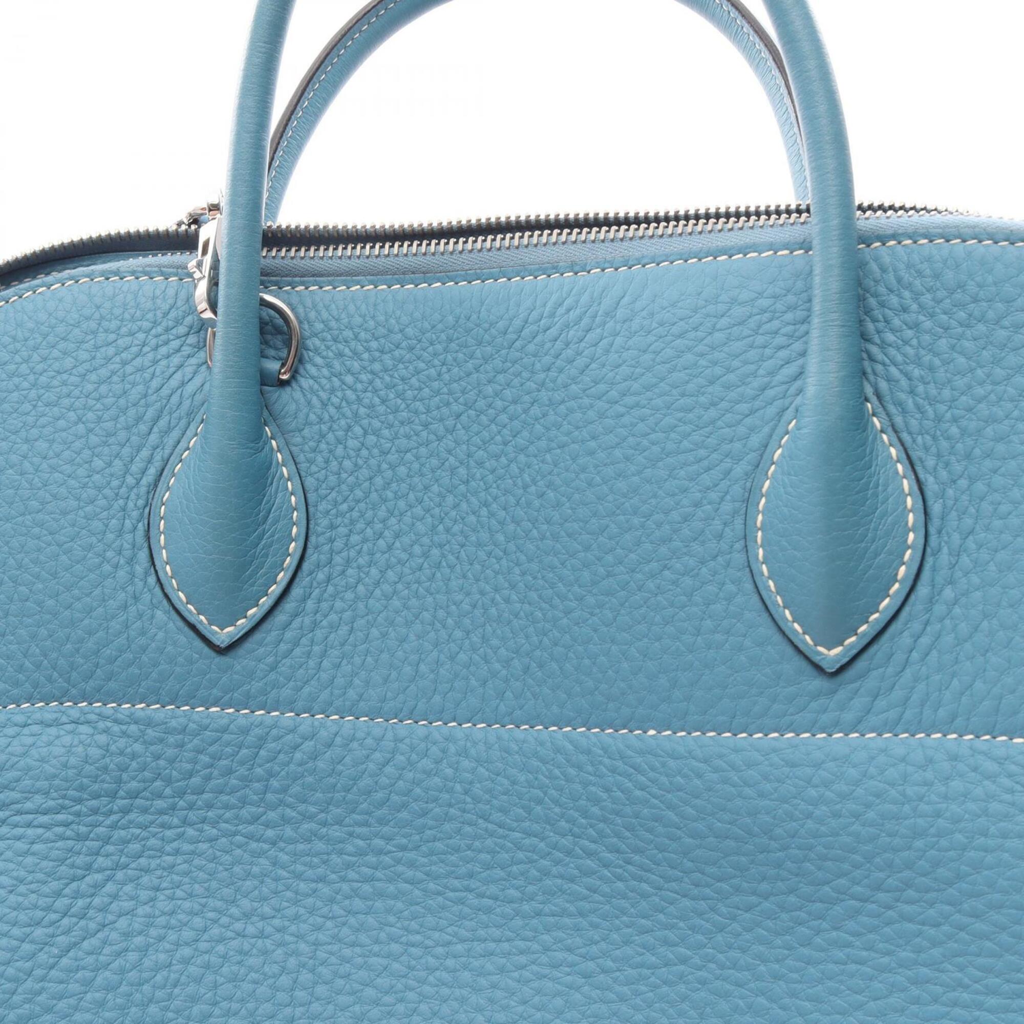 Hermes Blue Taurillon Clemence Leather Handbag (Pre-Owned)