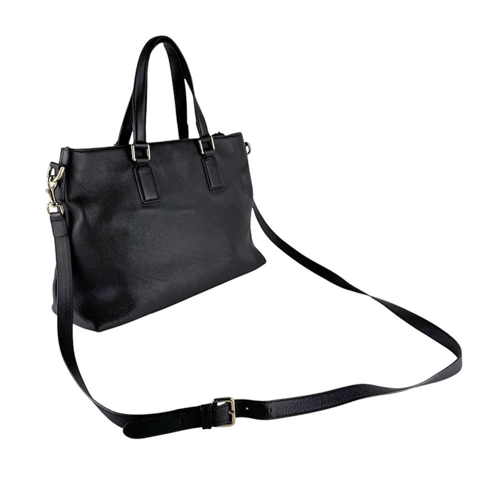 Gucci Dark Brown Leather Handbag Shoulder Bag (Pre-Owned)