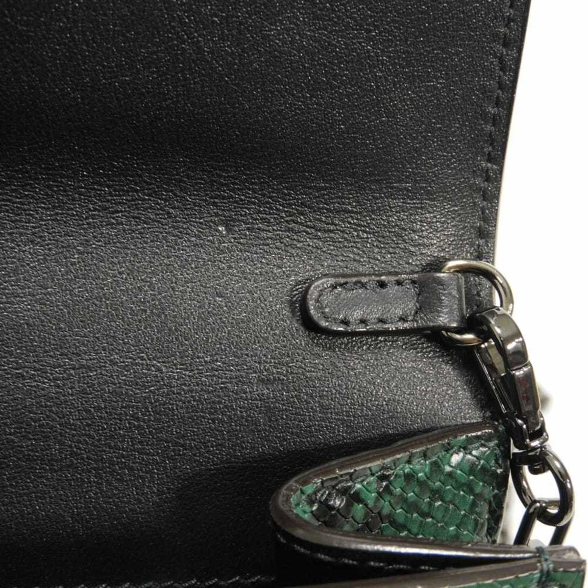 Jimmy Choo Green Leather Clutch Bag Shoulder Bag (Pre-Owned)