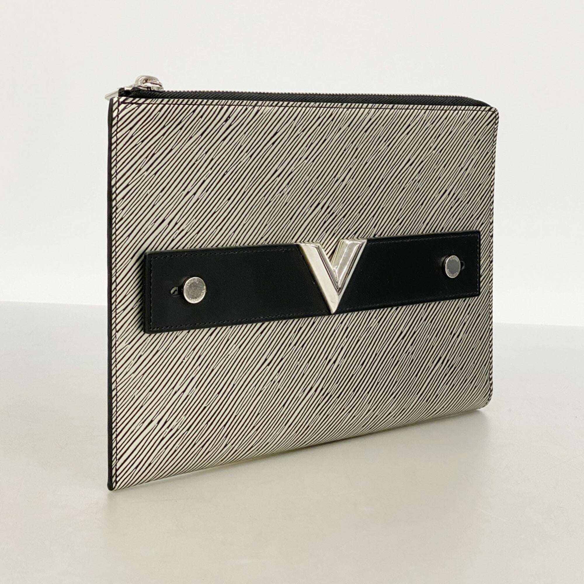 Louis Vuitton Black Silver Clutch Bag (Pre-Owned)