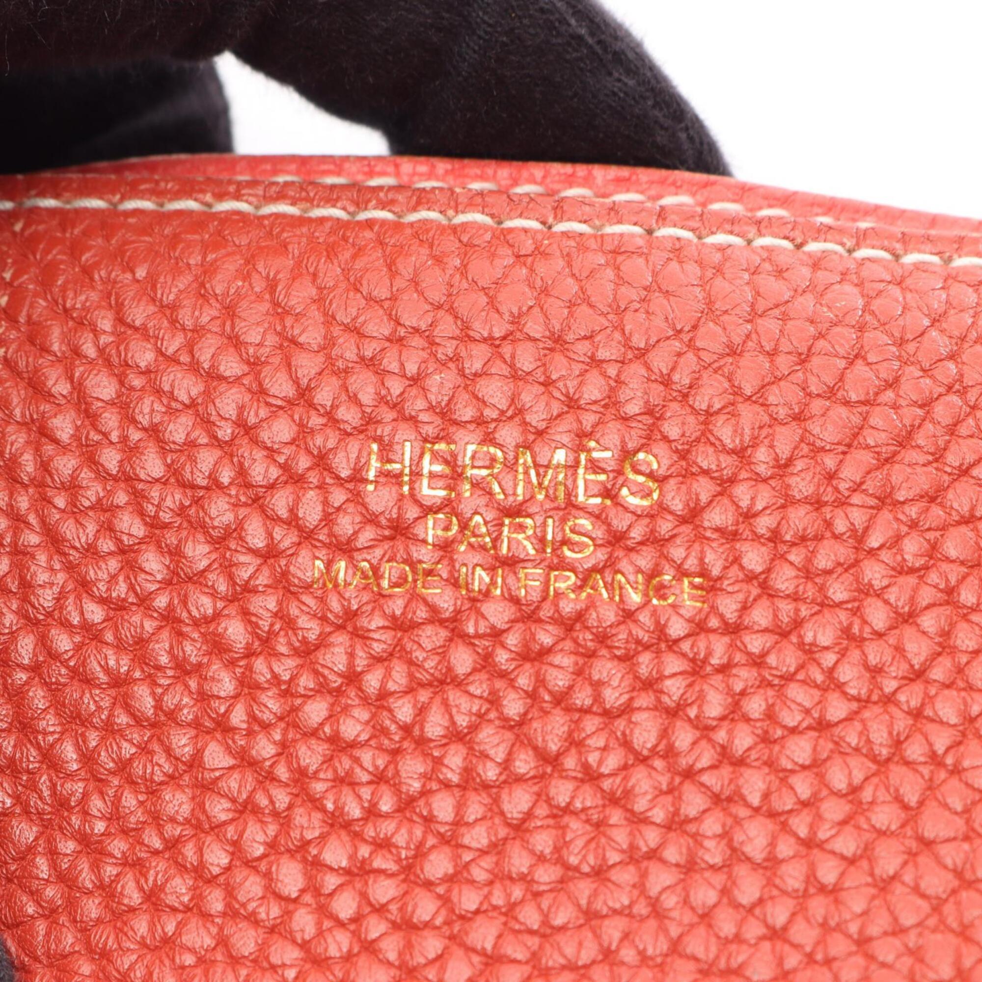 Hermes Bordeaux Pink Taurillon Clemence Leather Handbag Tote Bag (Pre-Owned)