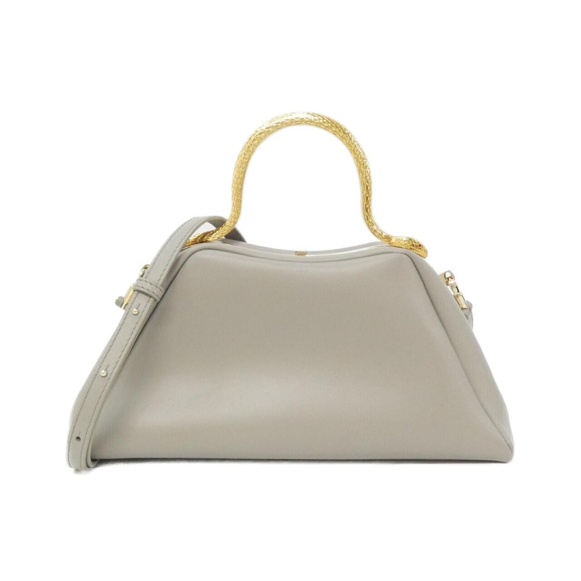 Bvlgari Gray Leather Handbag (Pre-Owned)