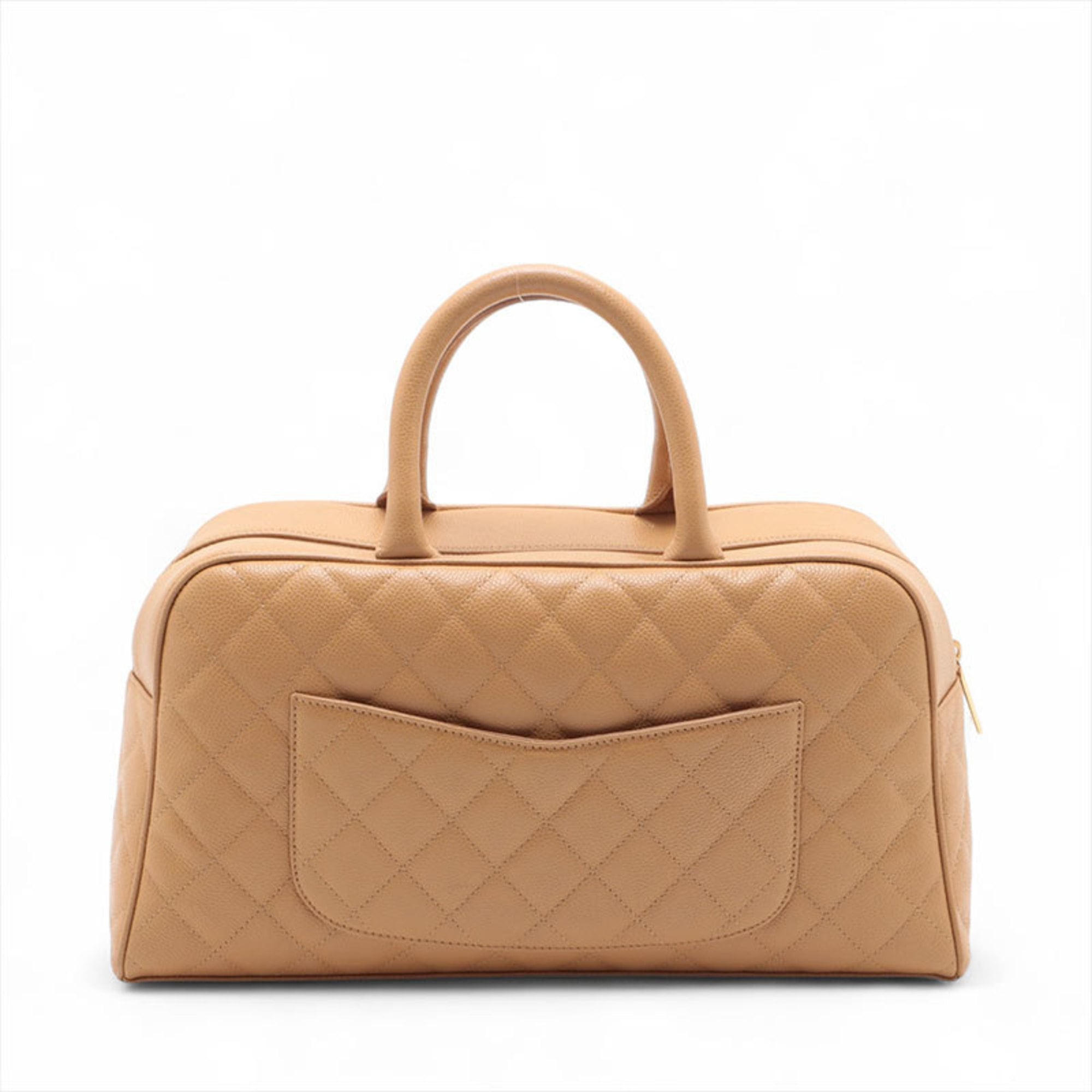 Chanel Matelasse Beige Grained Calfskin Handbag (Pre-Owned)