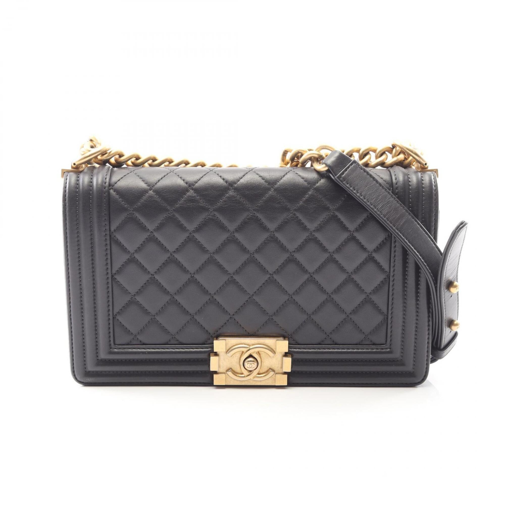 Chanel Gray Leather Handbag Shoulder Bag (Pre-Owned)