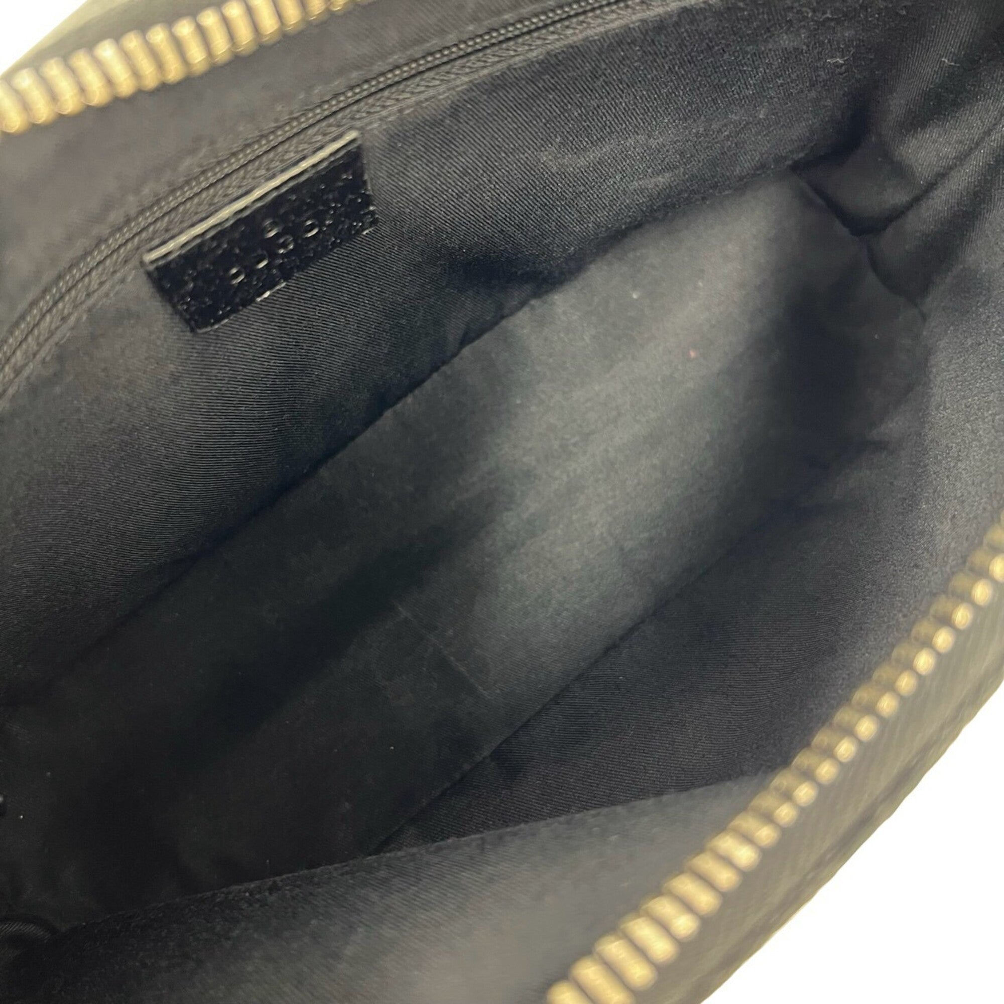 Gucci Black Canvas Leather Handbag Shoulder Bag (Pre-Owned)