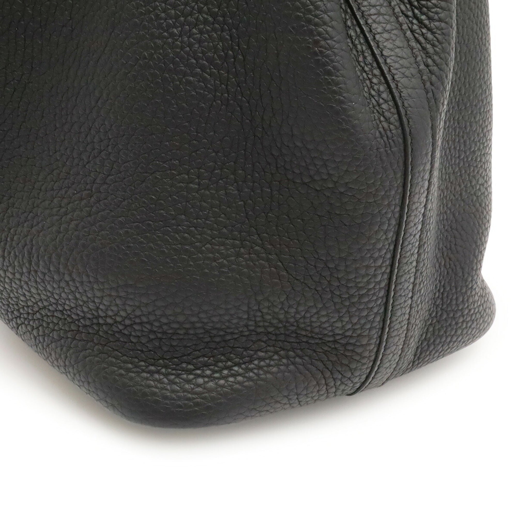 Hermes Black Taurillon Clemence Leather Handbag Tote Bag (Pre-Owned)