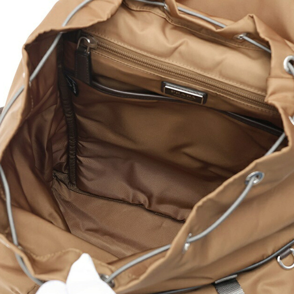 Prada Brown Nylon Leather Backpack (Pre-Owned)