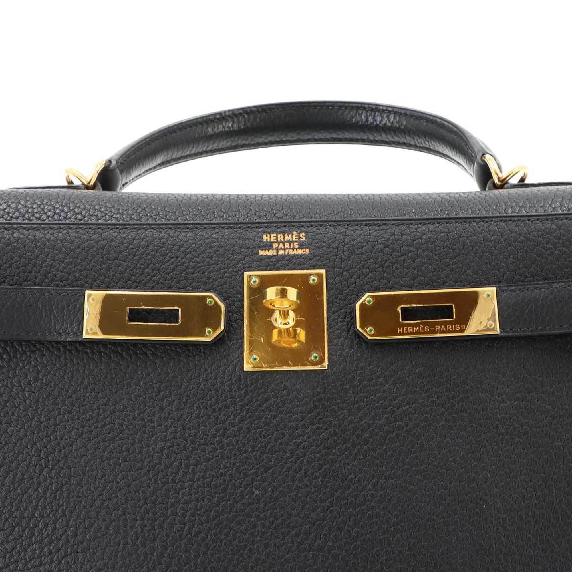 Hermes Black Togo Leather Handbag (Pre-Owned)