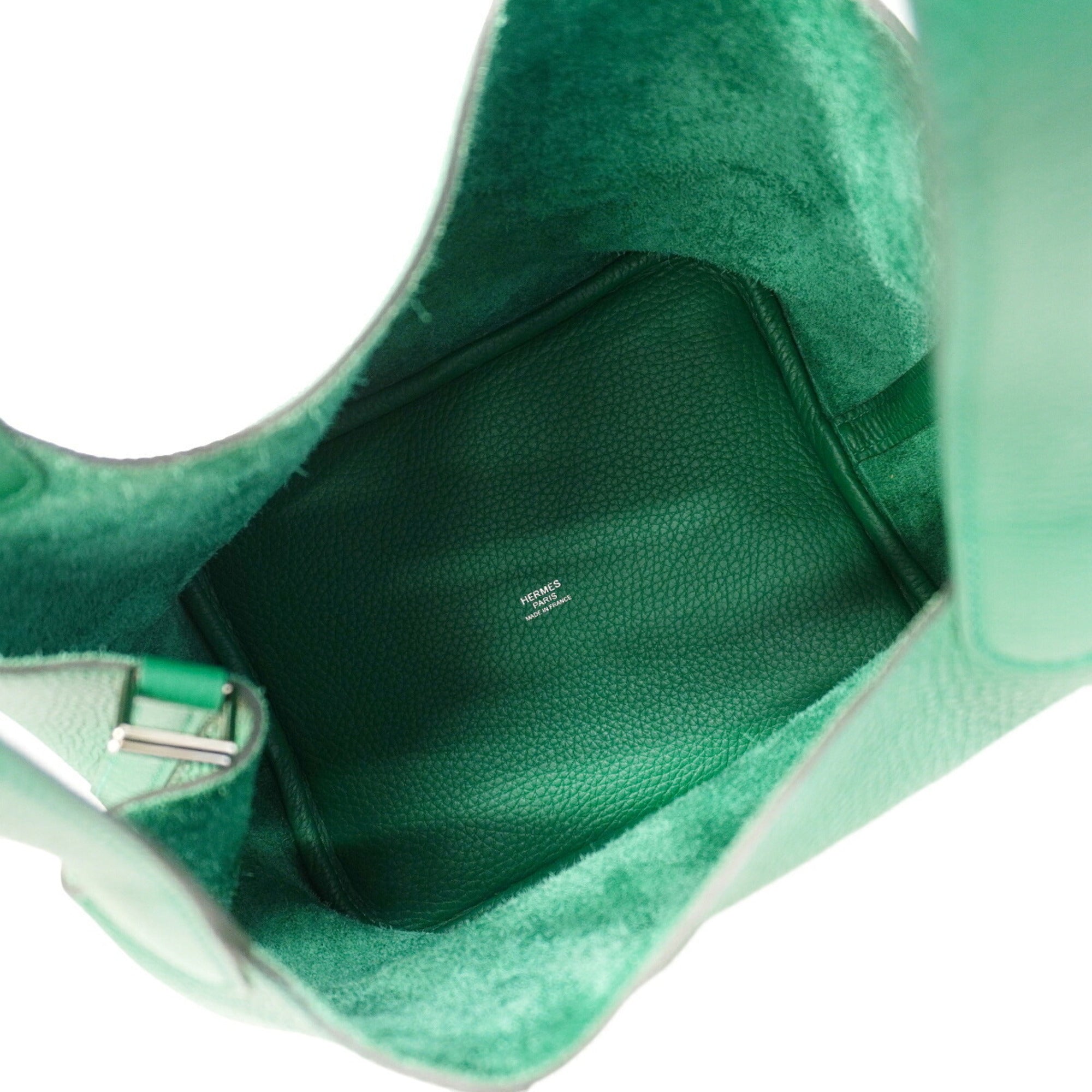Hermes Green Taurillon Clemence Leather Handbag (Pre-Owned)
