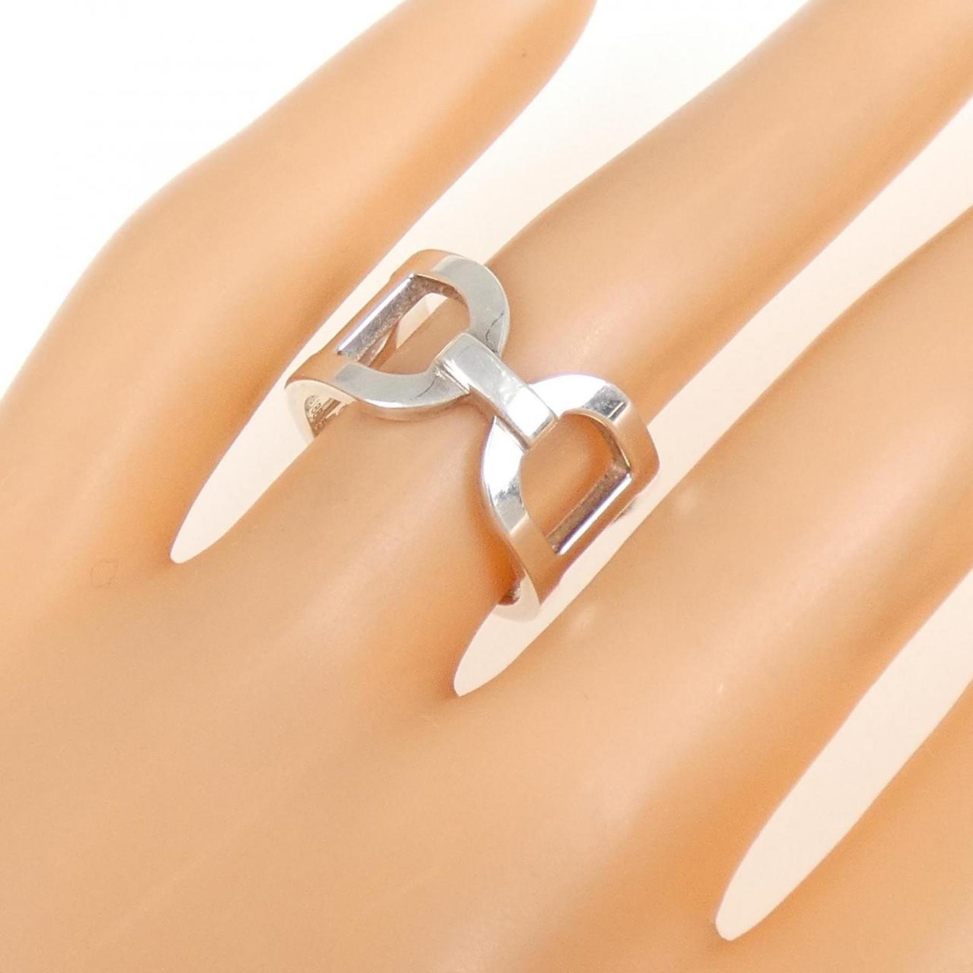 Hermes Silver Silver 925 Band Ring (Pre-Owned)