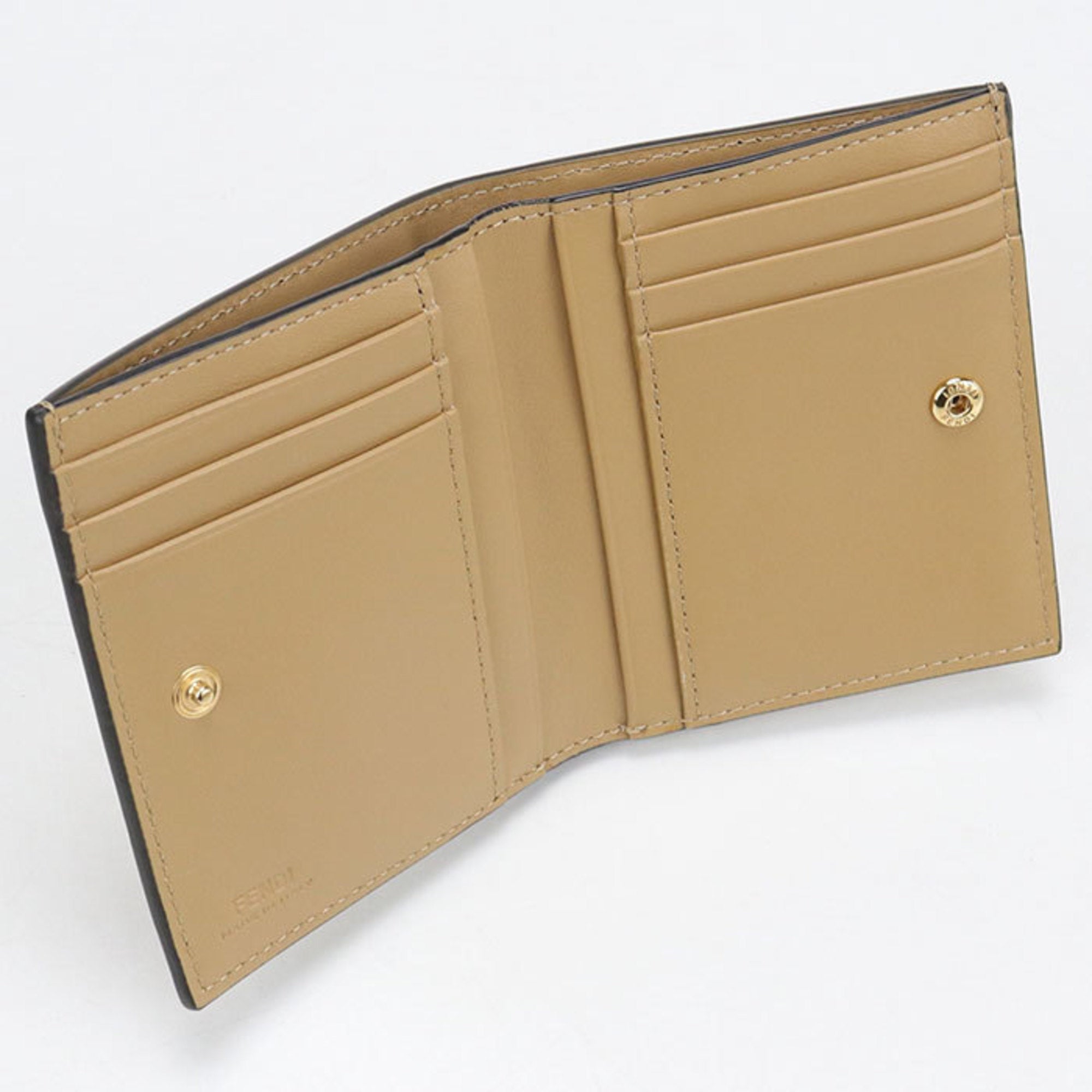 Fendi Zucca Beige Leather Wallet (Bi-Fold) (Pre-Owned)