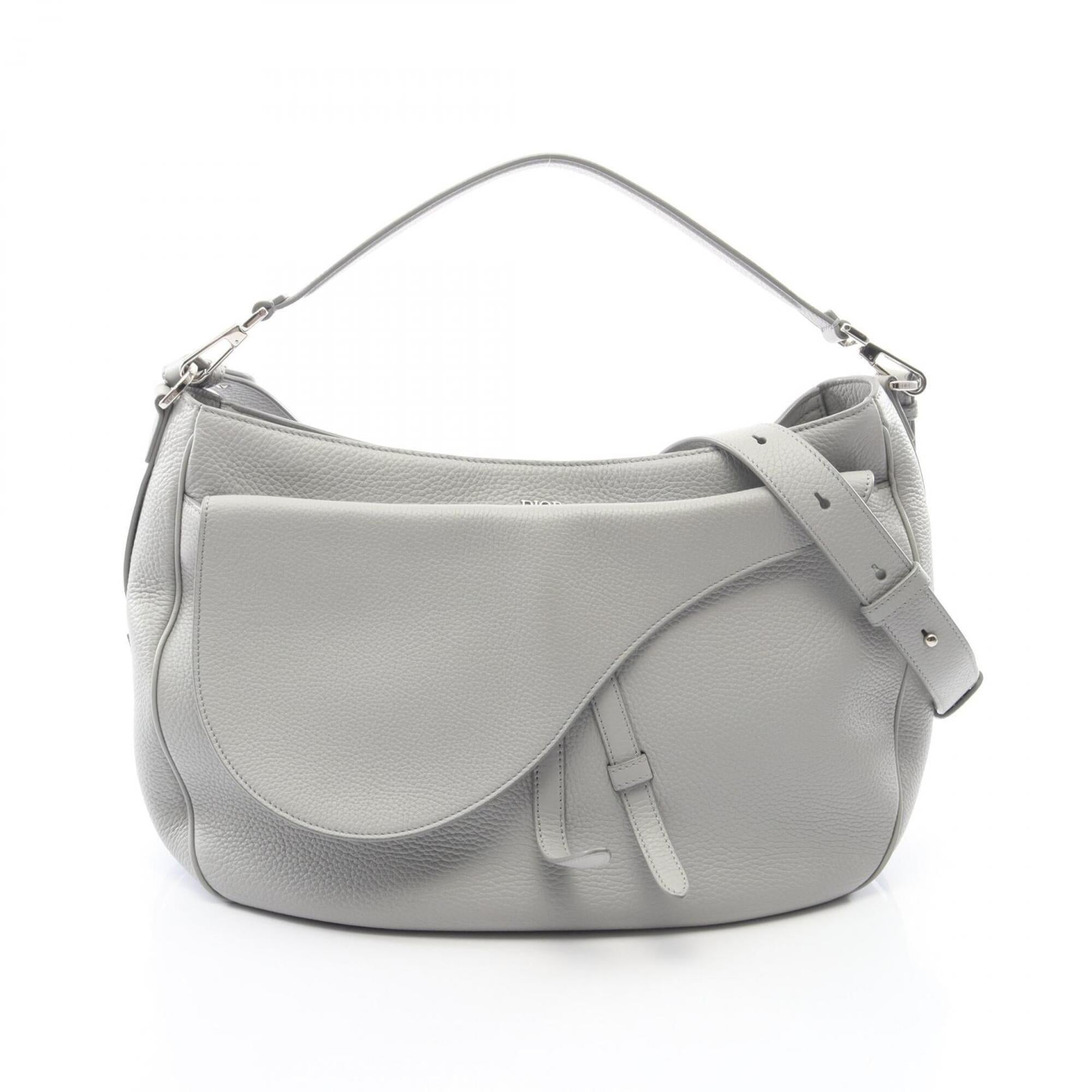 Christian Dior Blue Leather Handbag Saddle Bag (Pre-Owned)