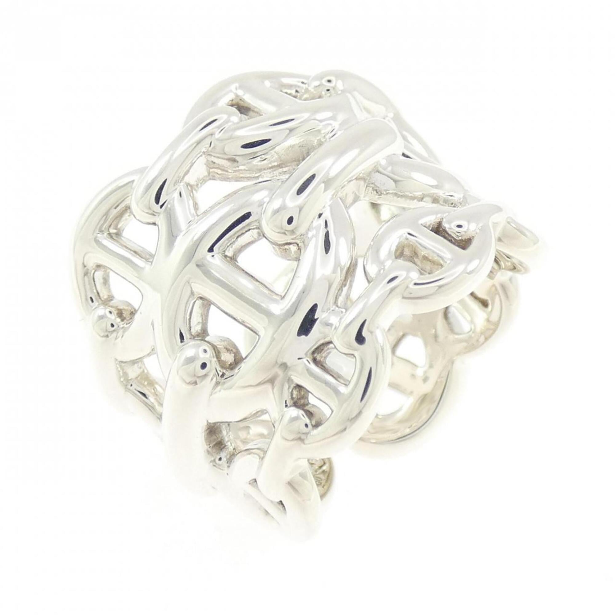 Hermes Silver 925 Band Ring (Pre-Owned)
