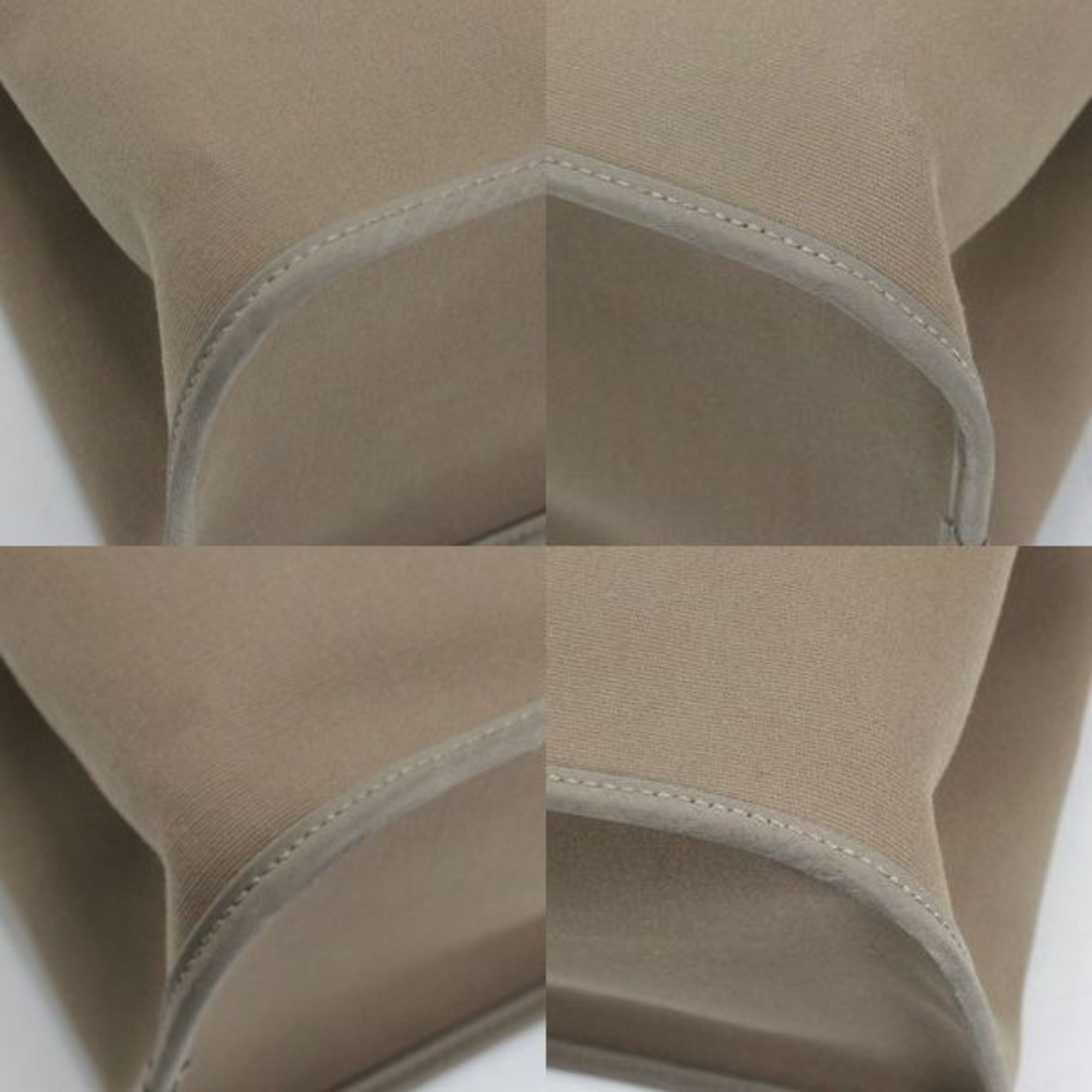 Hermes Etoupe Gray Soufre Toile Officier Leather Handbag (Pre-Owned)