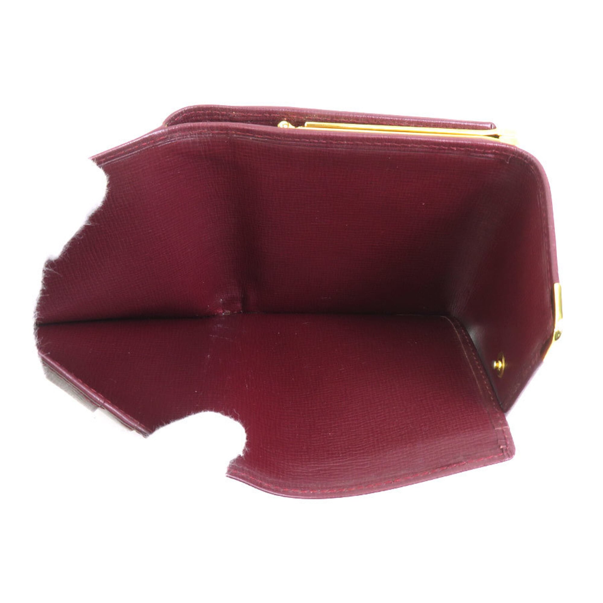 Cartier Bordeaux Leather Wallet (Tri-Fold) (Pre-Owned)