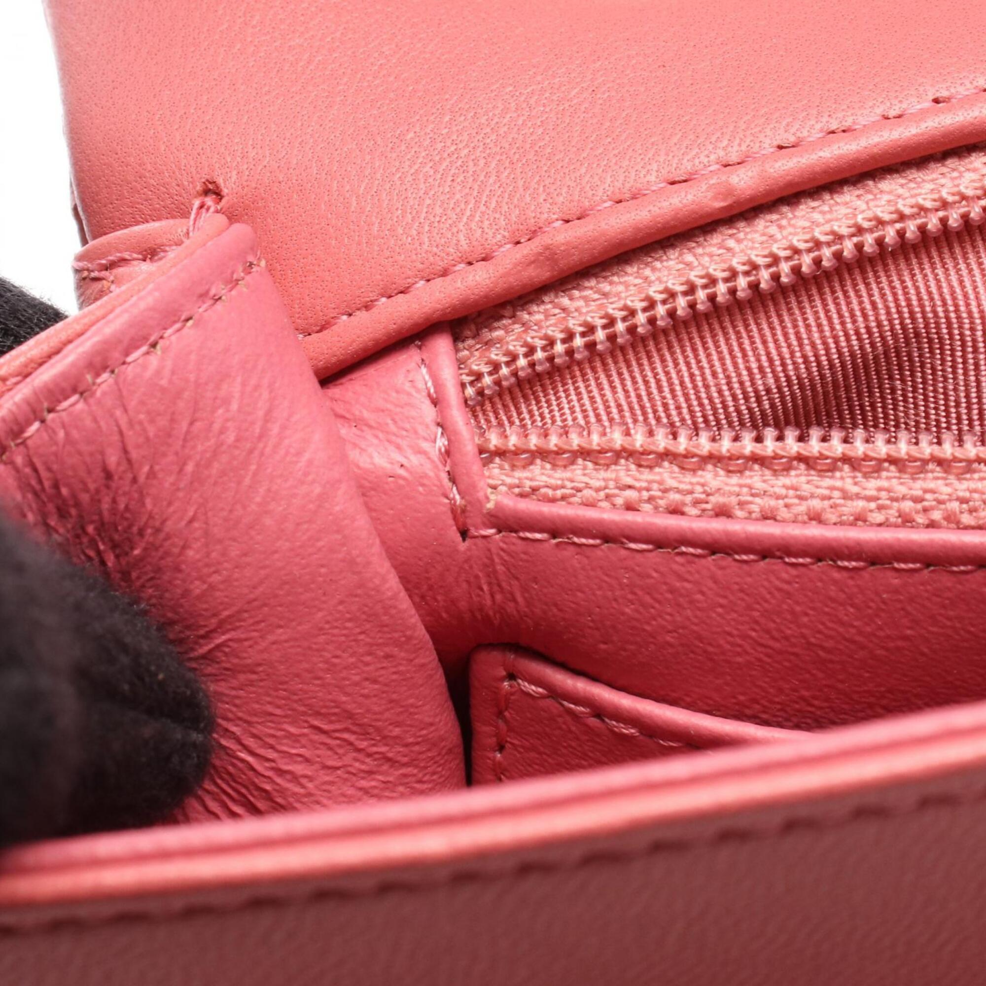 Chanel Pink Leather Handbag Shoulder Bag (Pre-Owned)