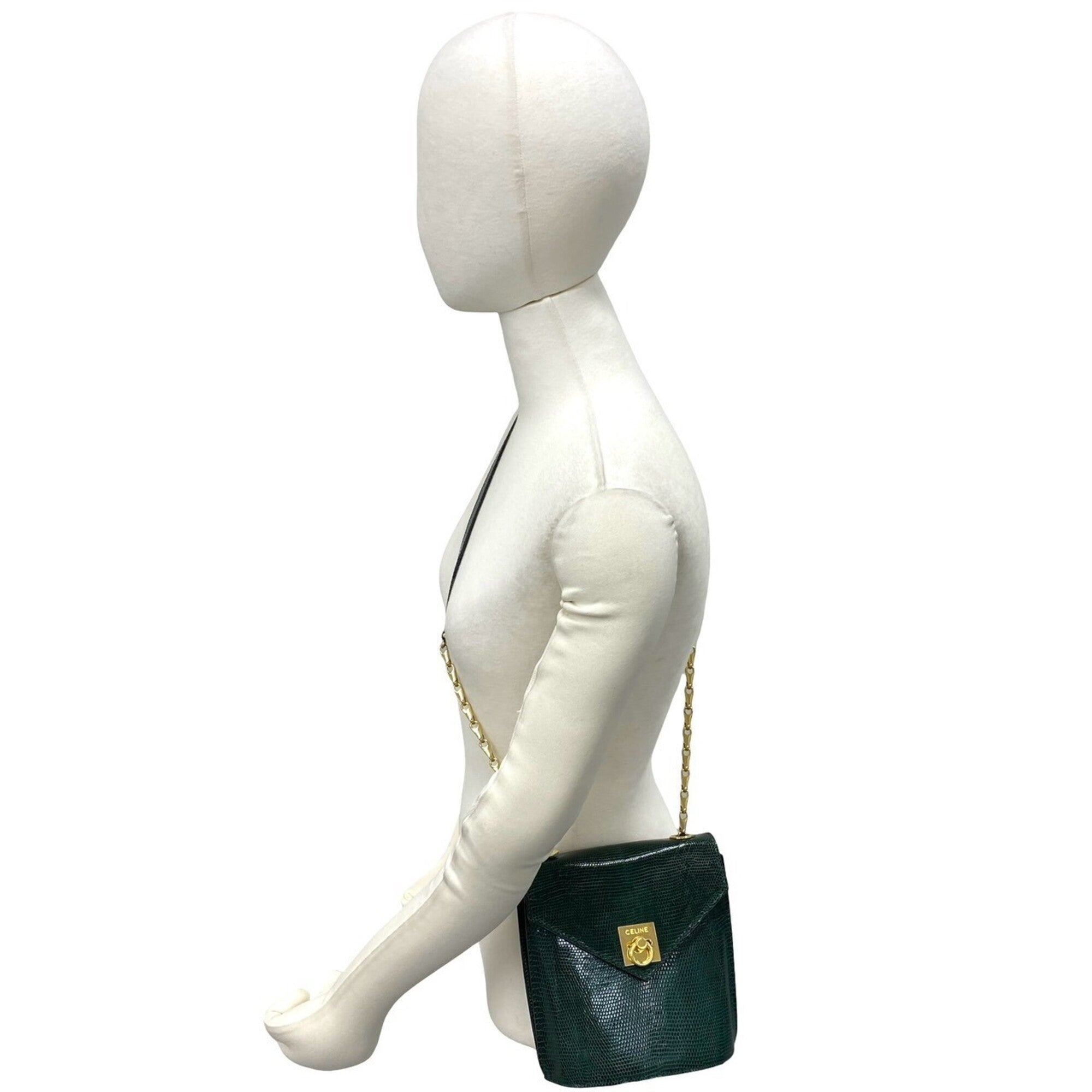 Celine Green Leather Pochette Shoulder Bag (Pre-Owned)