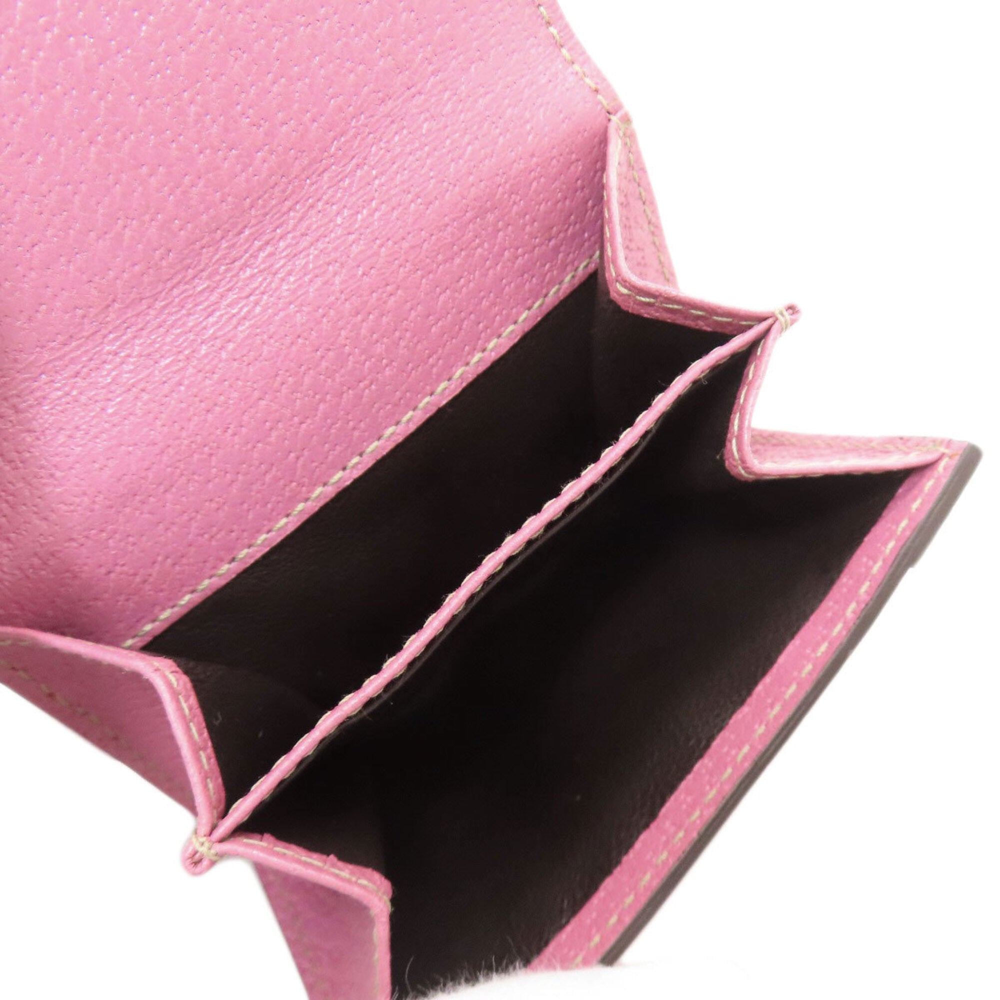 Gucci Brown Pink Canvas Leather Wallet (Bi-Fold) (Pre-Owned)