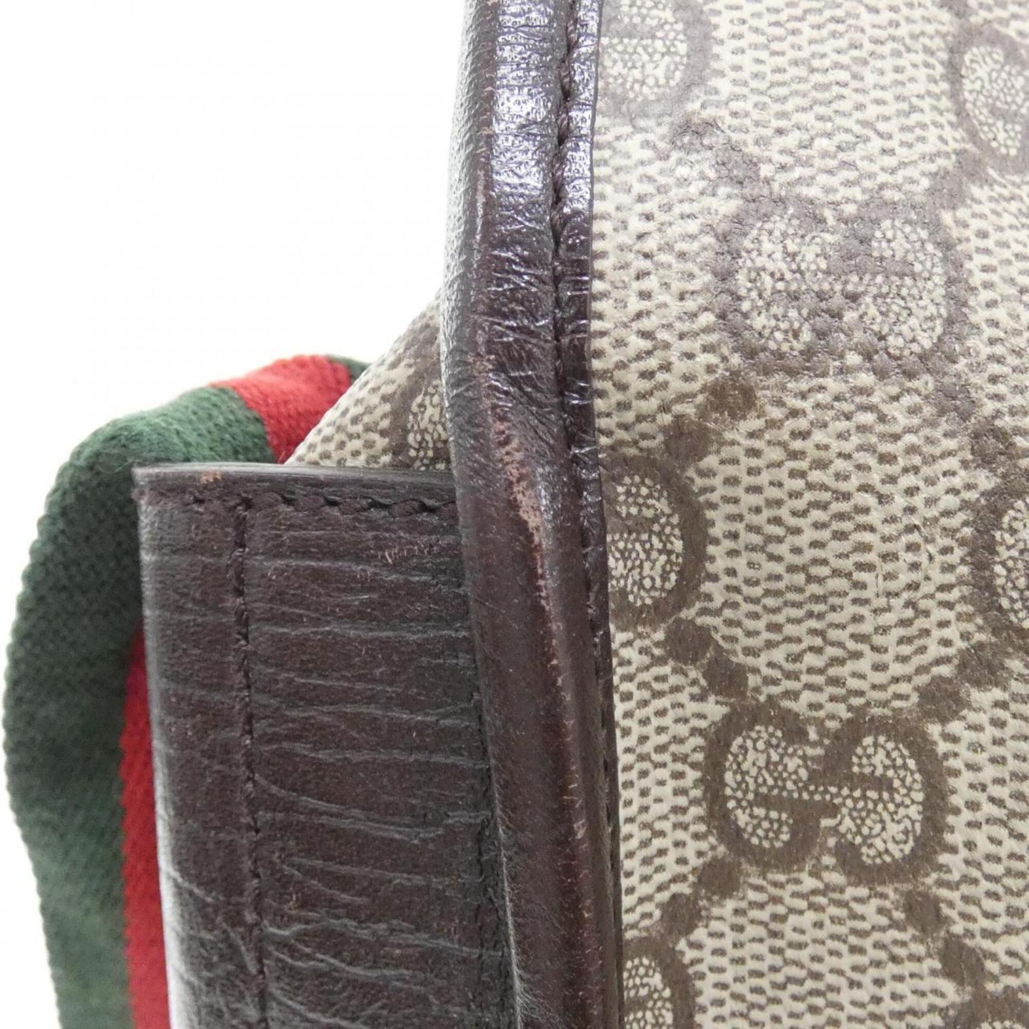 Gucci Beige Dark Brown Gg Plus Shoulder Bag (Pre-Owned)