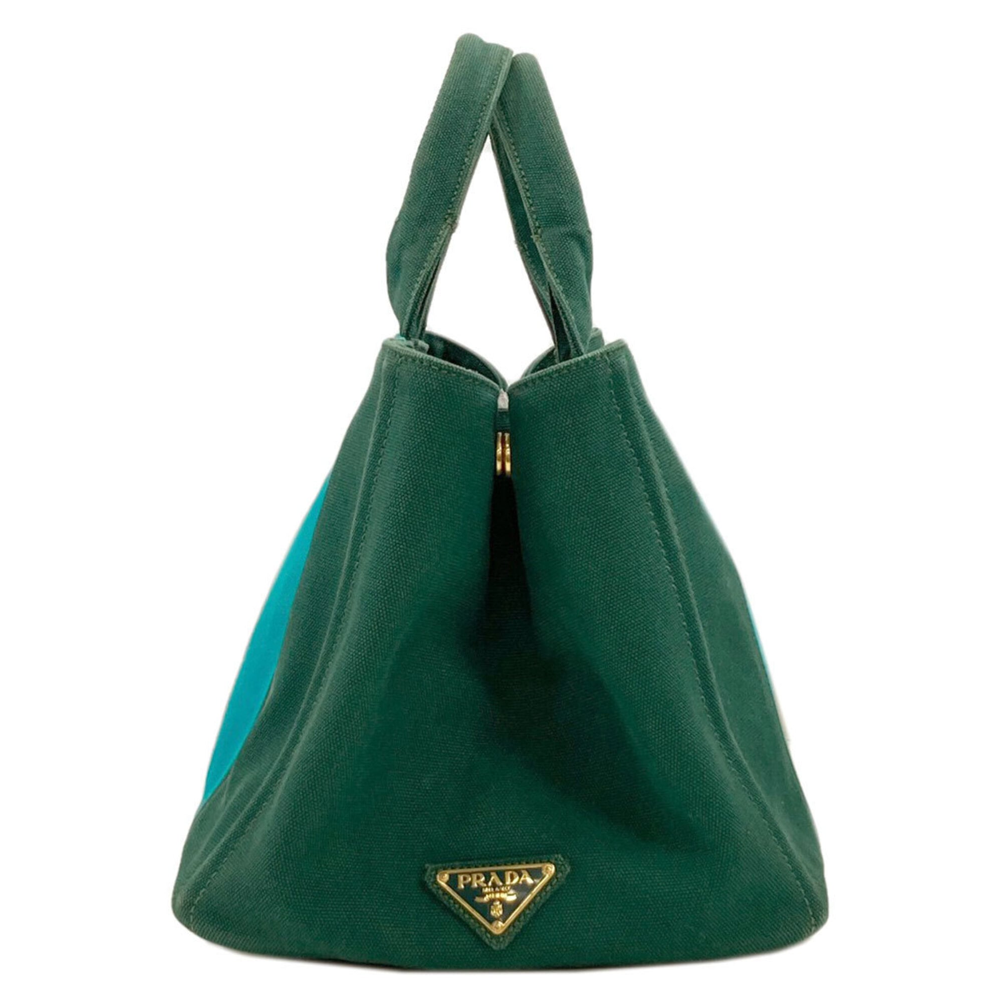 Prada Green Canvas Handbag (Pre-Owned)