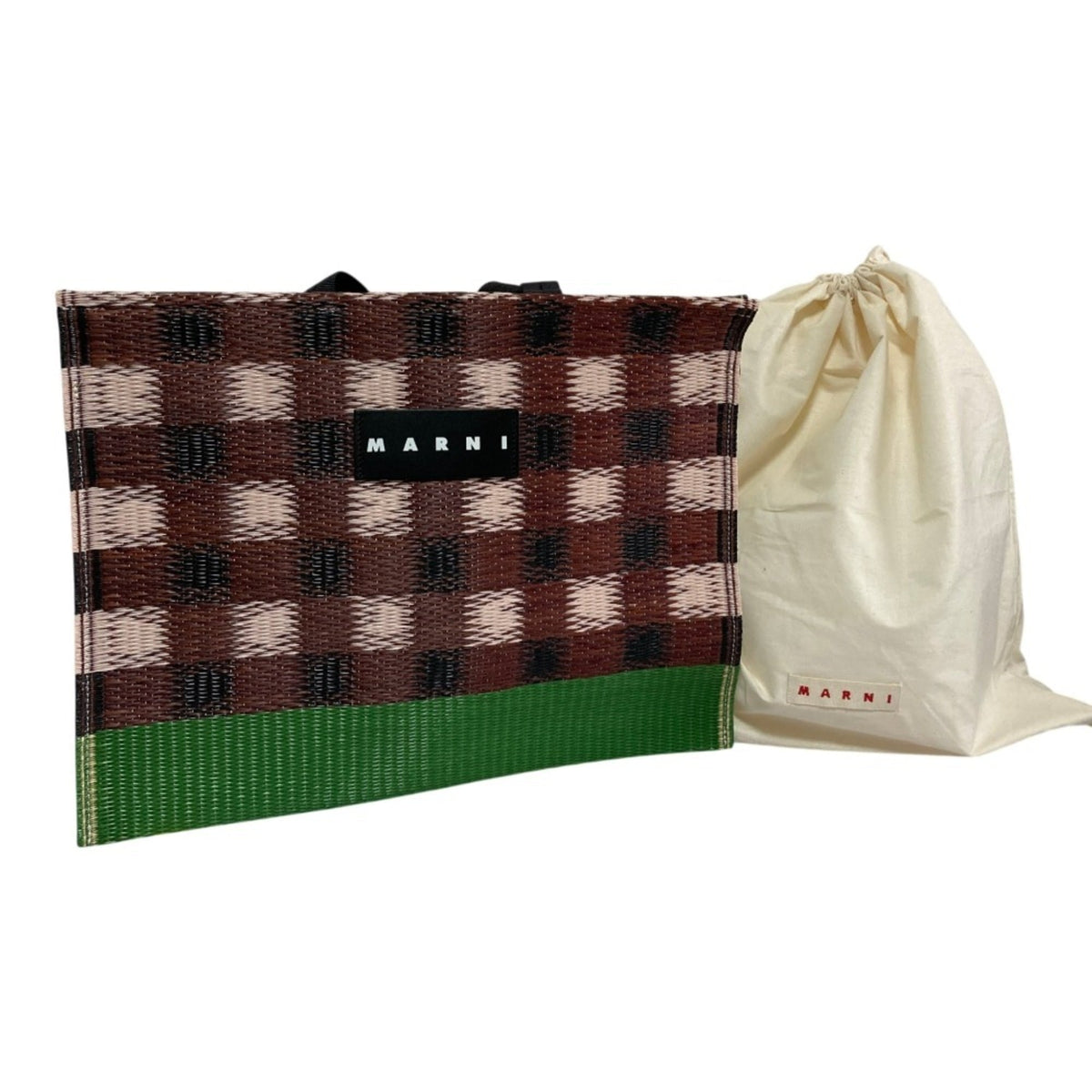Marni Brown Green Tote Bag (Pre-Owned)
