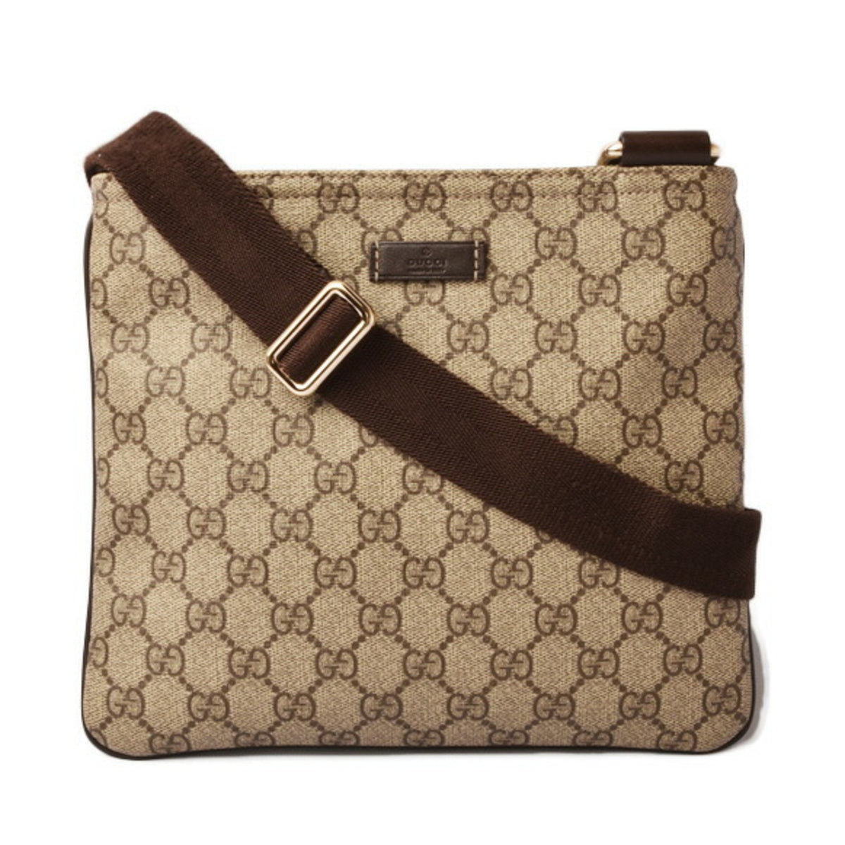 Gucci Beige Brown Gg Supreme Coated Canvas Messenger Bag Shoulder Bag (Pre-Owned)