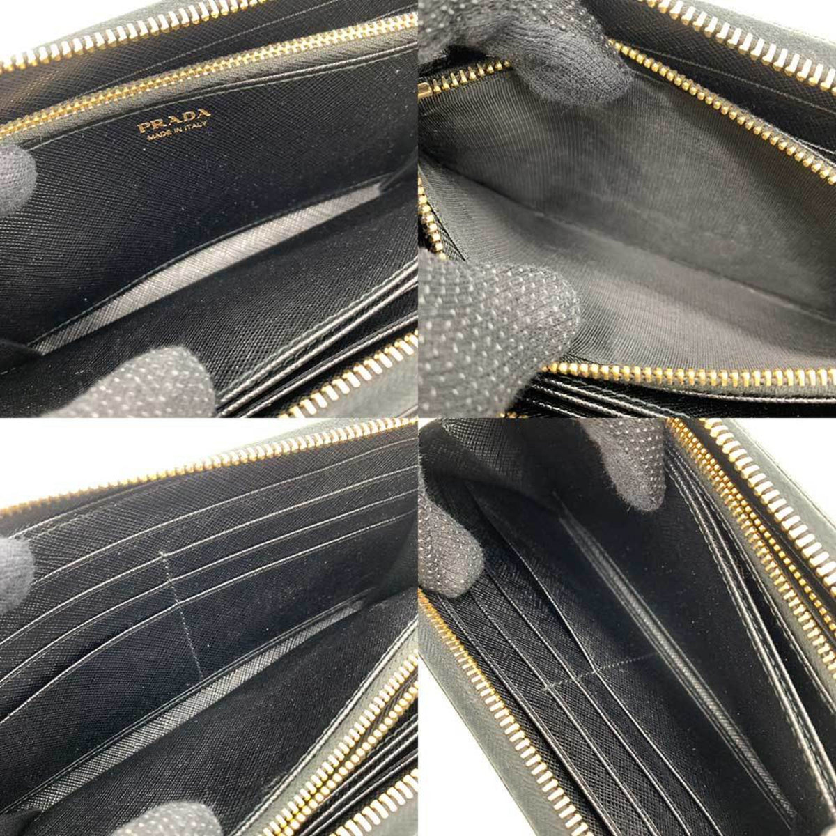 Prada Saffiano Black Saffiano Long Wallet (Bi-Fold) (Pre-Owned)