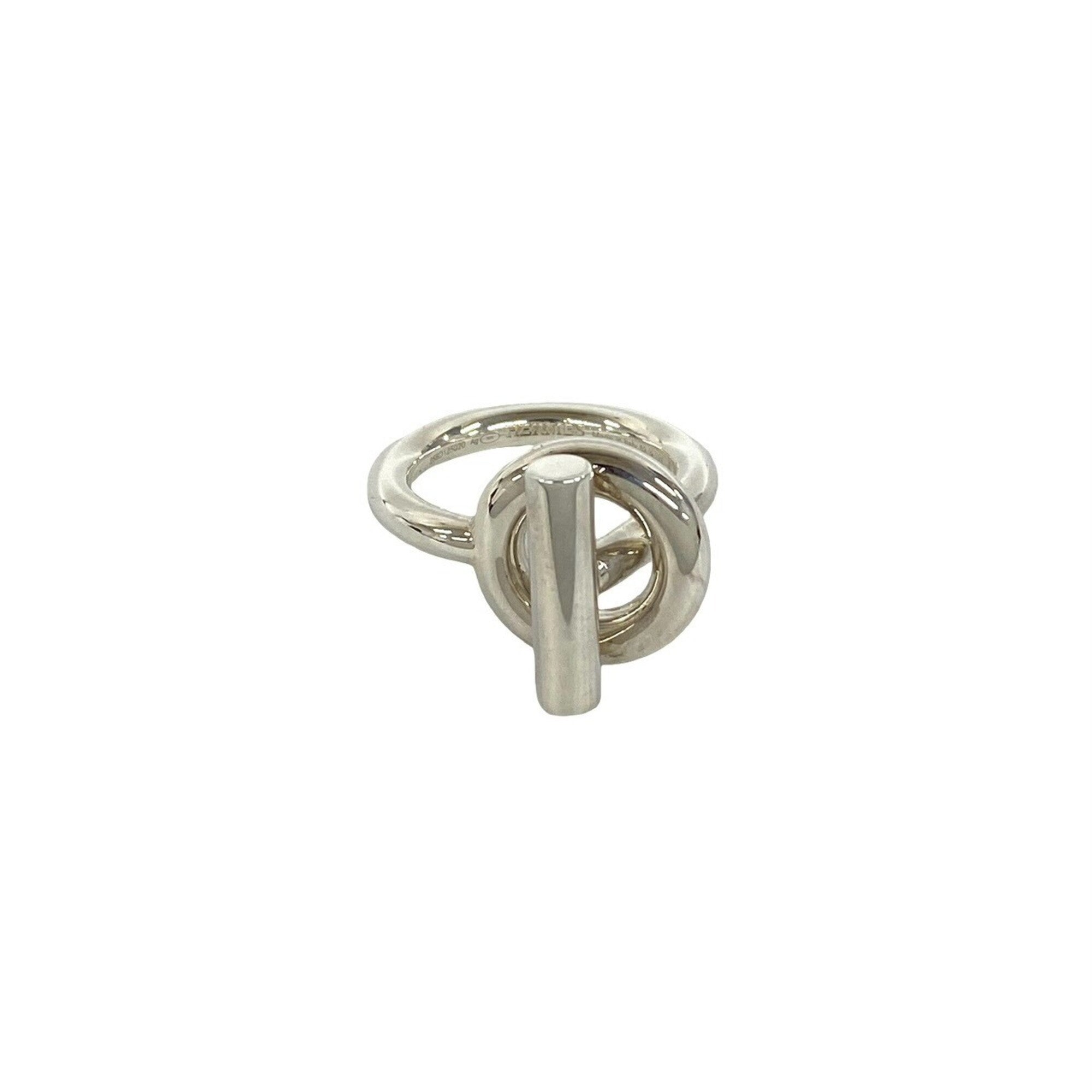 Hermes Silver Silver 925 Band Ring (Pre-Owned)