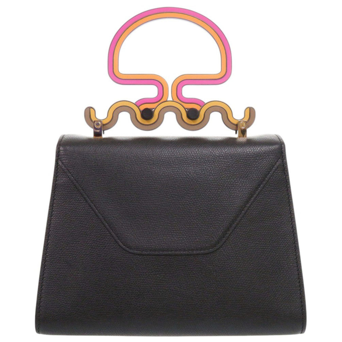 Valextra Black Leather Handbag (Pre-Owned)