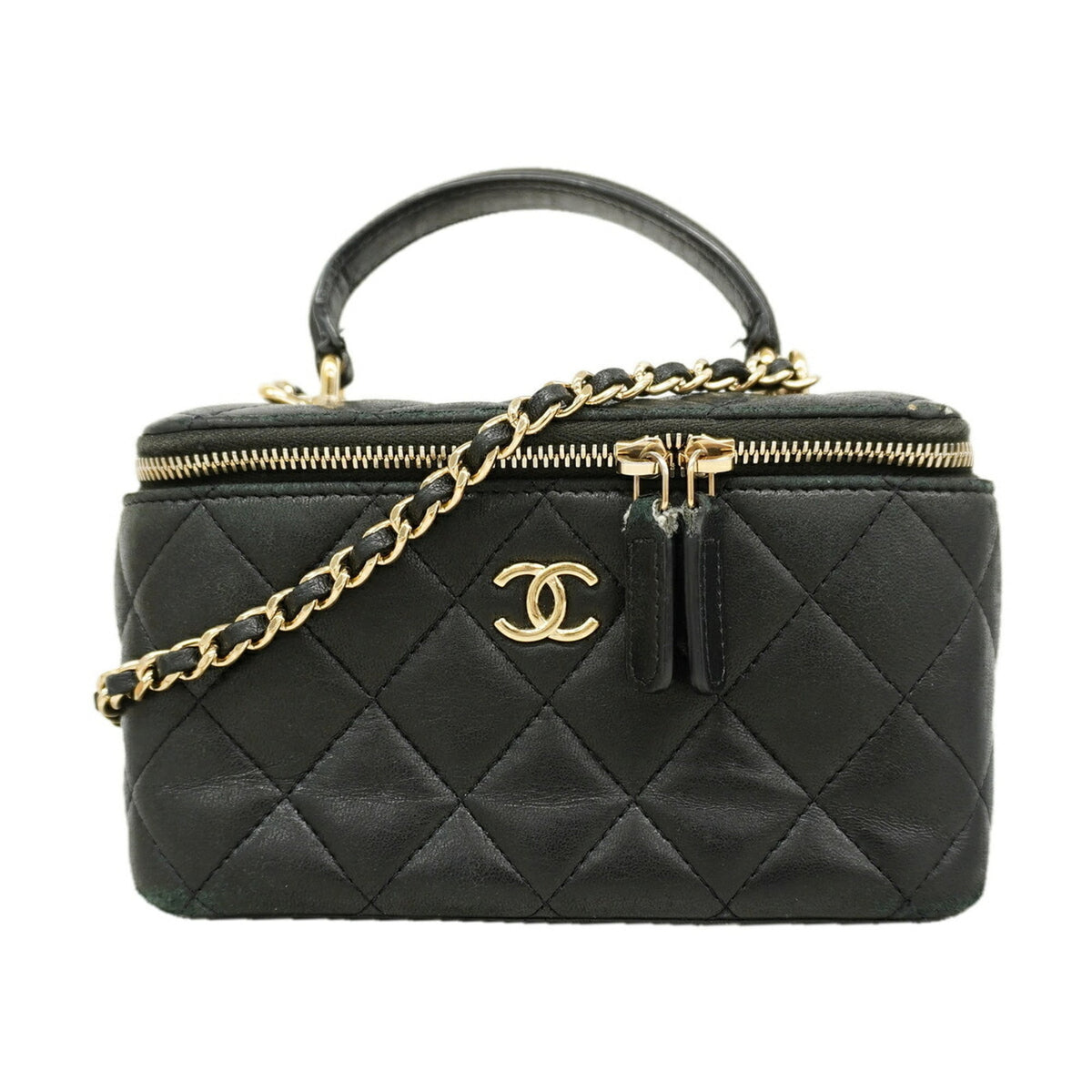 Chanel Black Leather Vanity Bag (Pre-Owned)