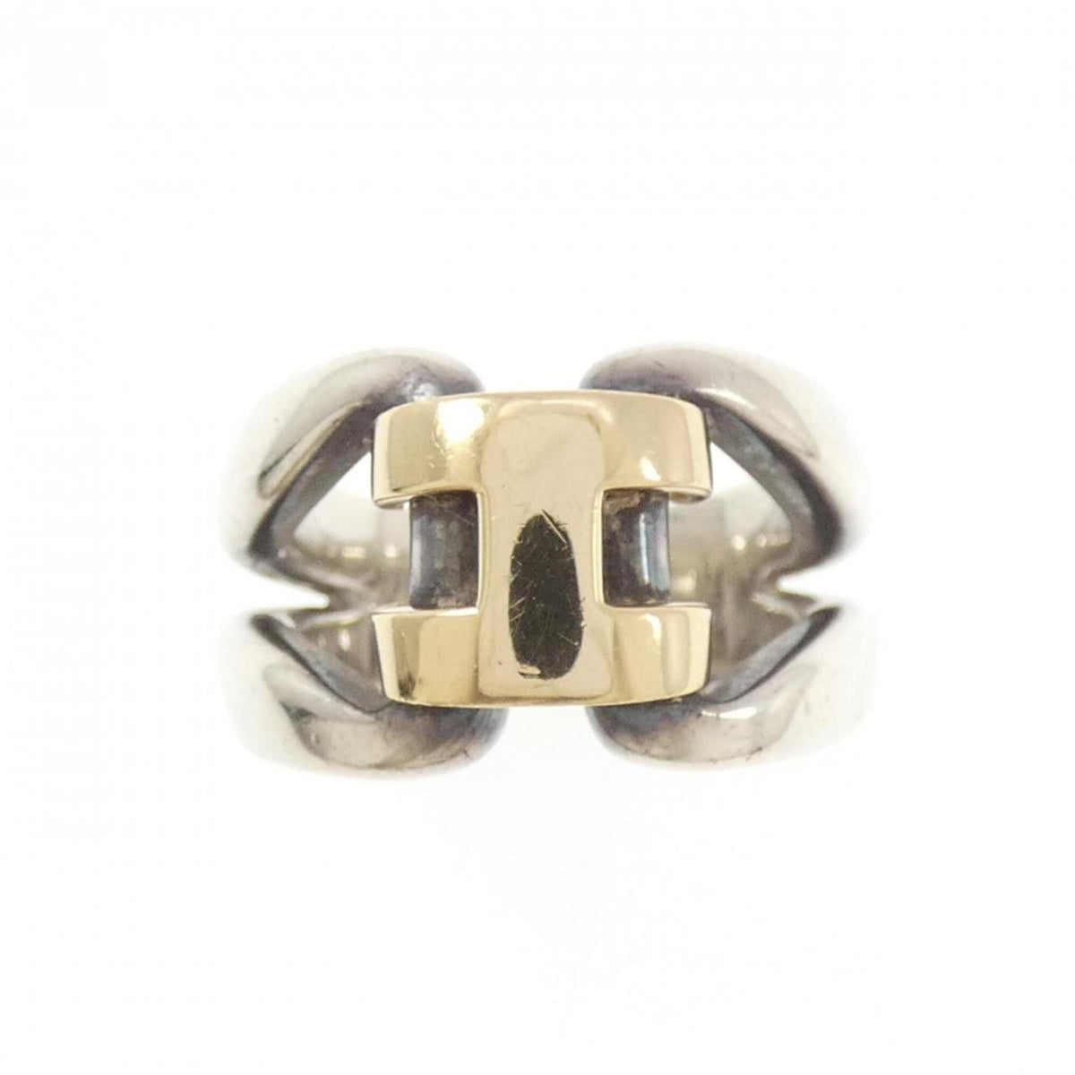 Hermes Gold Silver Band Ring (Pre-Owned)