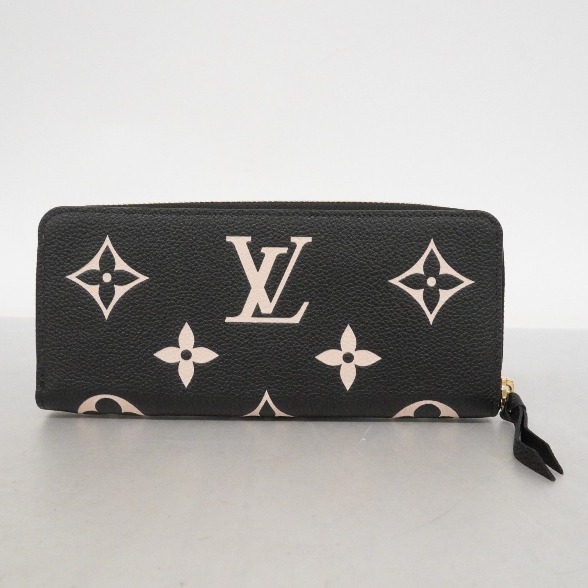 Louis Vuitton Beige Black Long Wallet (Bi-Fold) (Pre-Owned)
