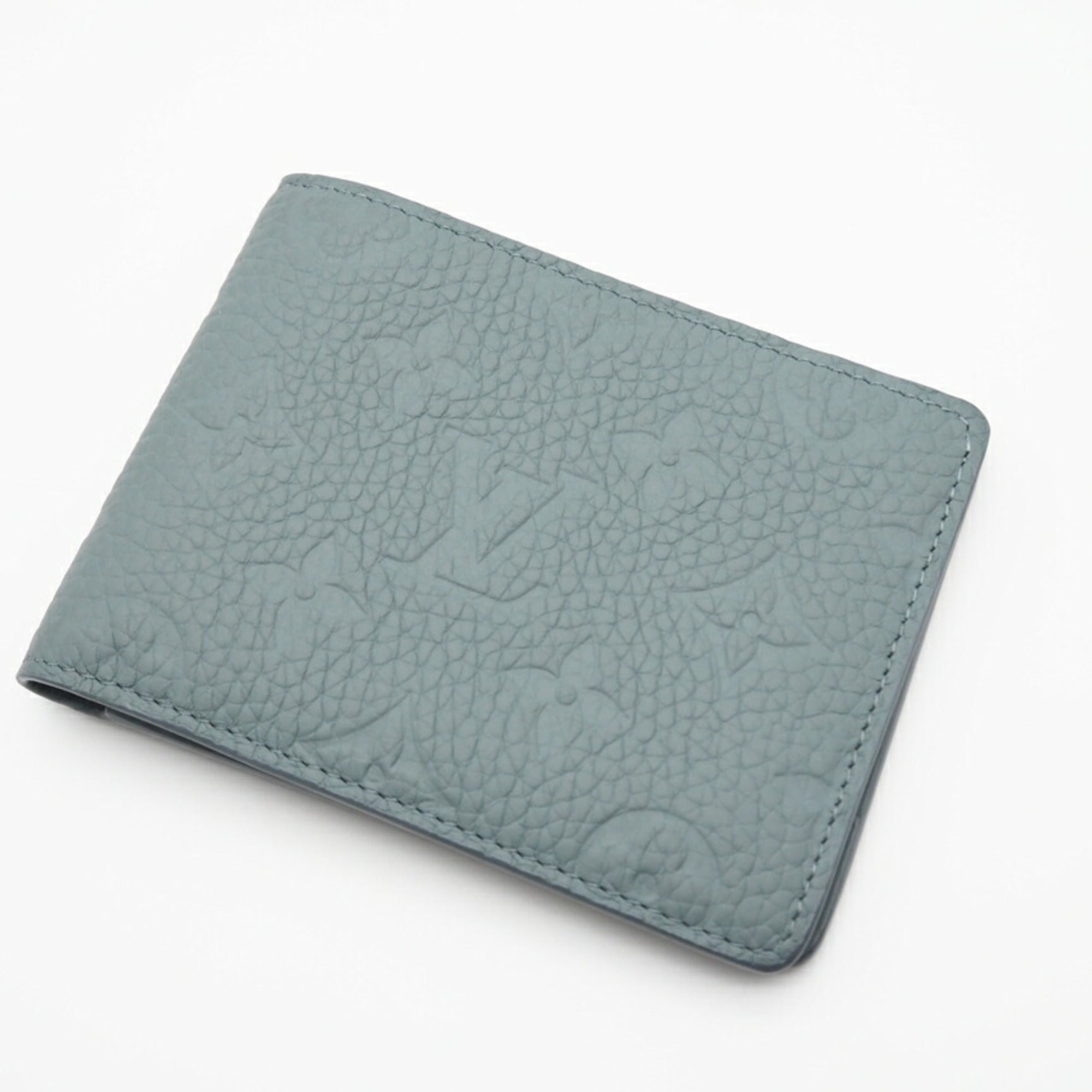 Louis Vuitton Gray Vert Leather Wallet (Bi-Fold) (Pre-Owned)