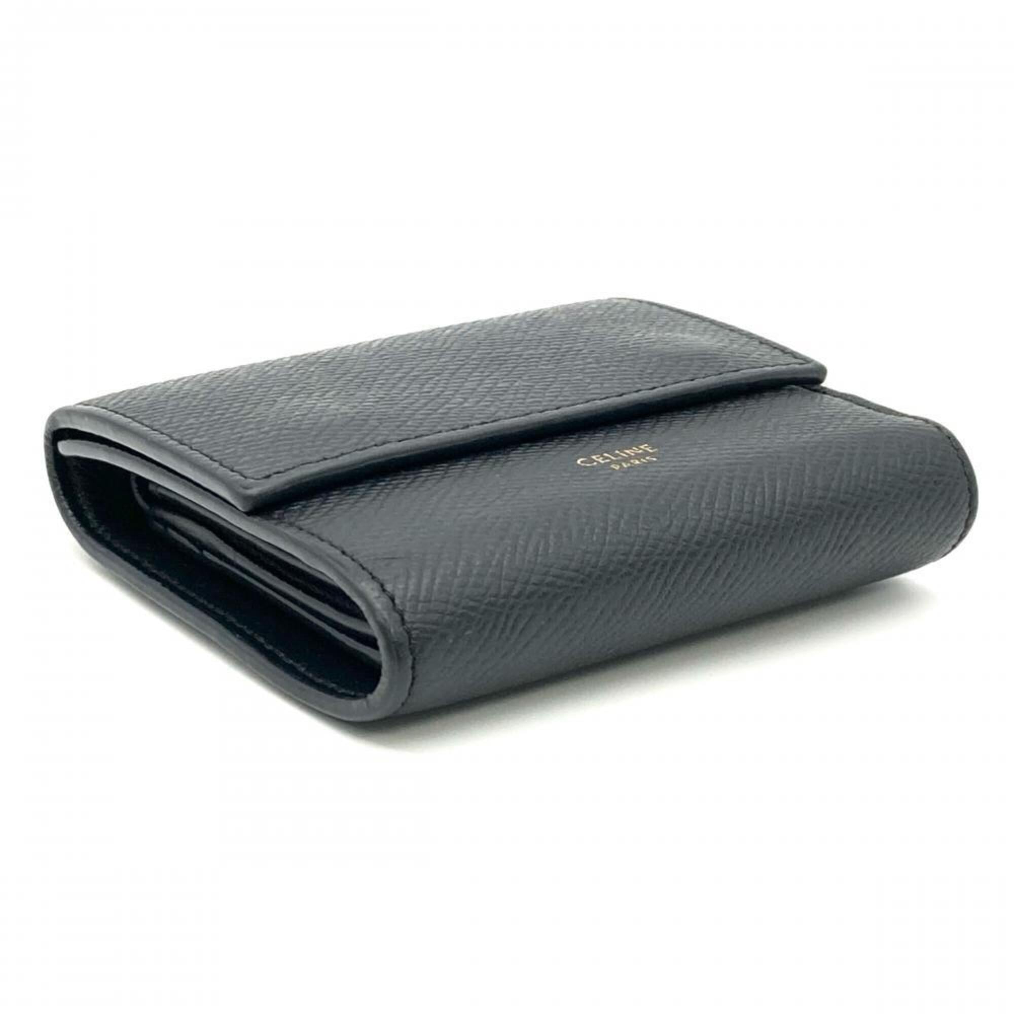 Celine Black Leather Wallet (Tri-Fold) (Pre-Owned)
