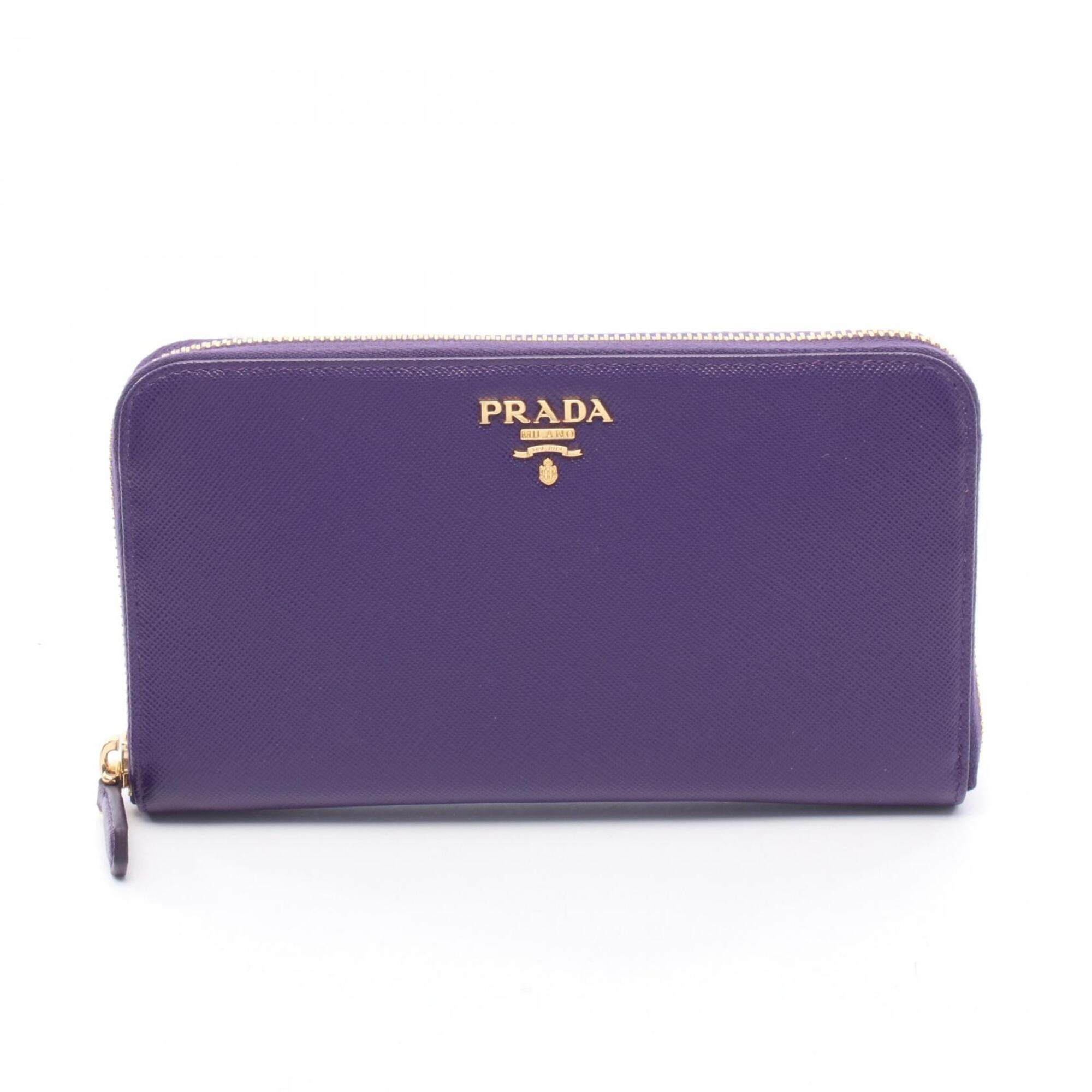 Prada Purple Leather Long Wallet (Bi-Fold) (Pre-Owned)