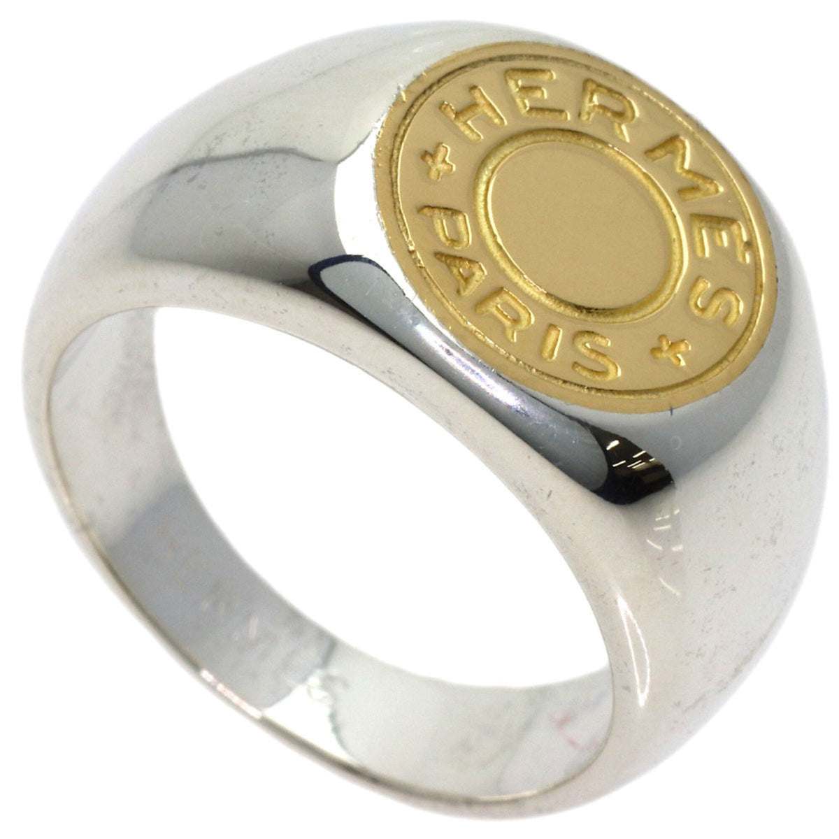 Hermes Yellow Gold (18K) Silver Band Ring (Pre-Owned)