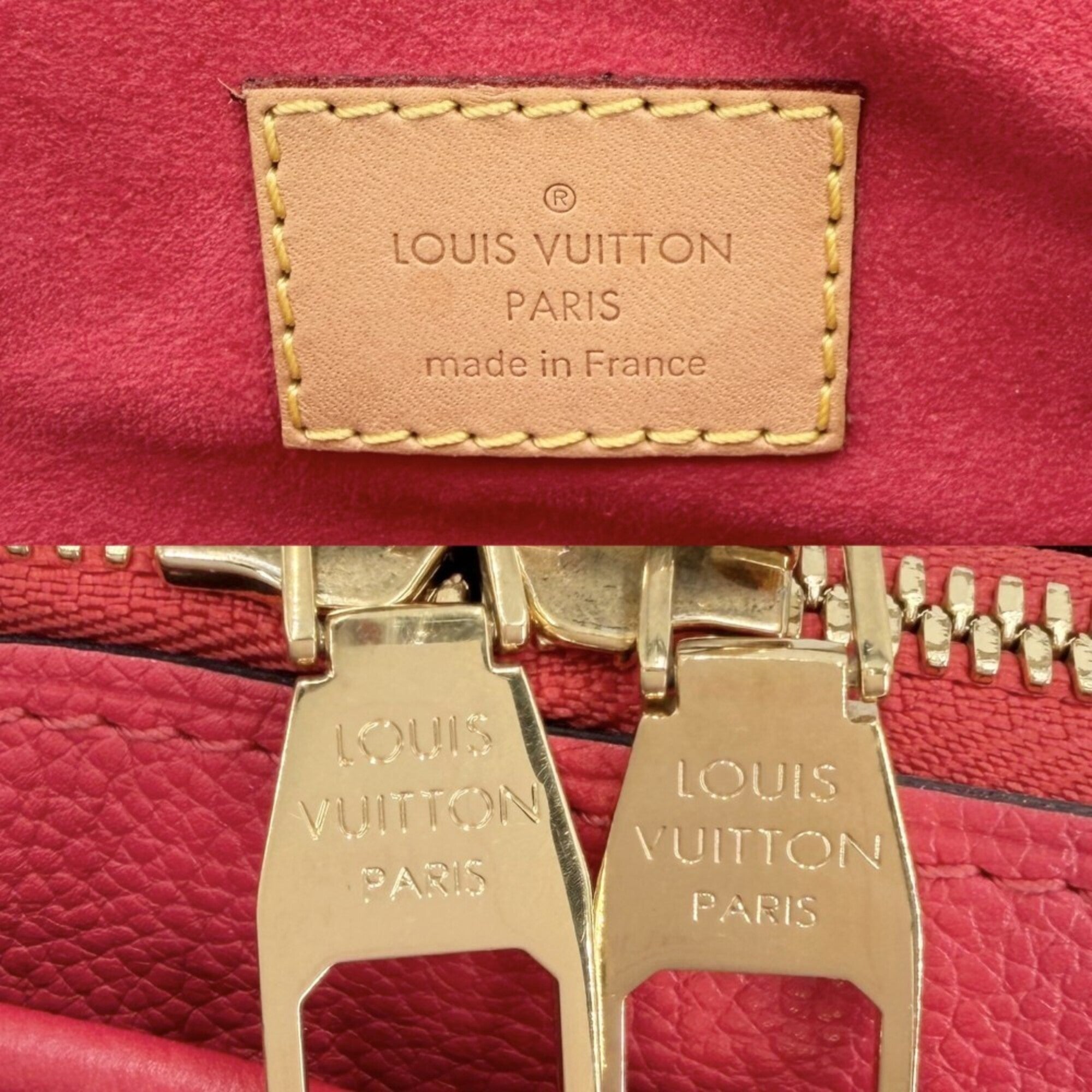 Louis Vuitton Brown Red Color Monogram Handbag Shoulder Bag (Pre-Owned)
