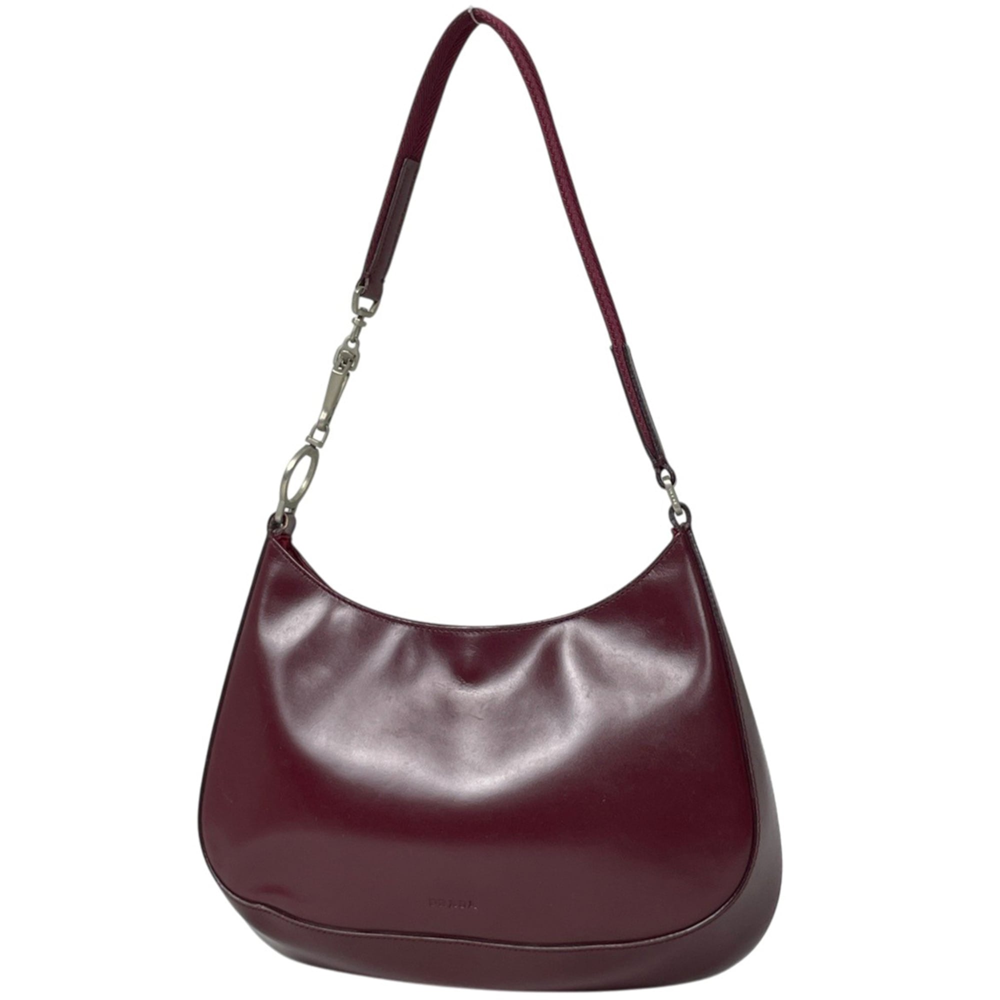 Prada Bordeaux Leather Shoulder Bag (Pre-Owned)