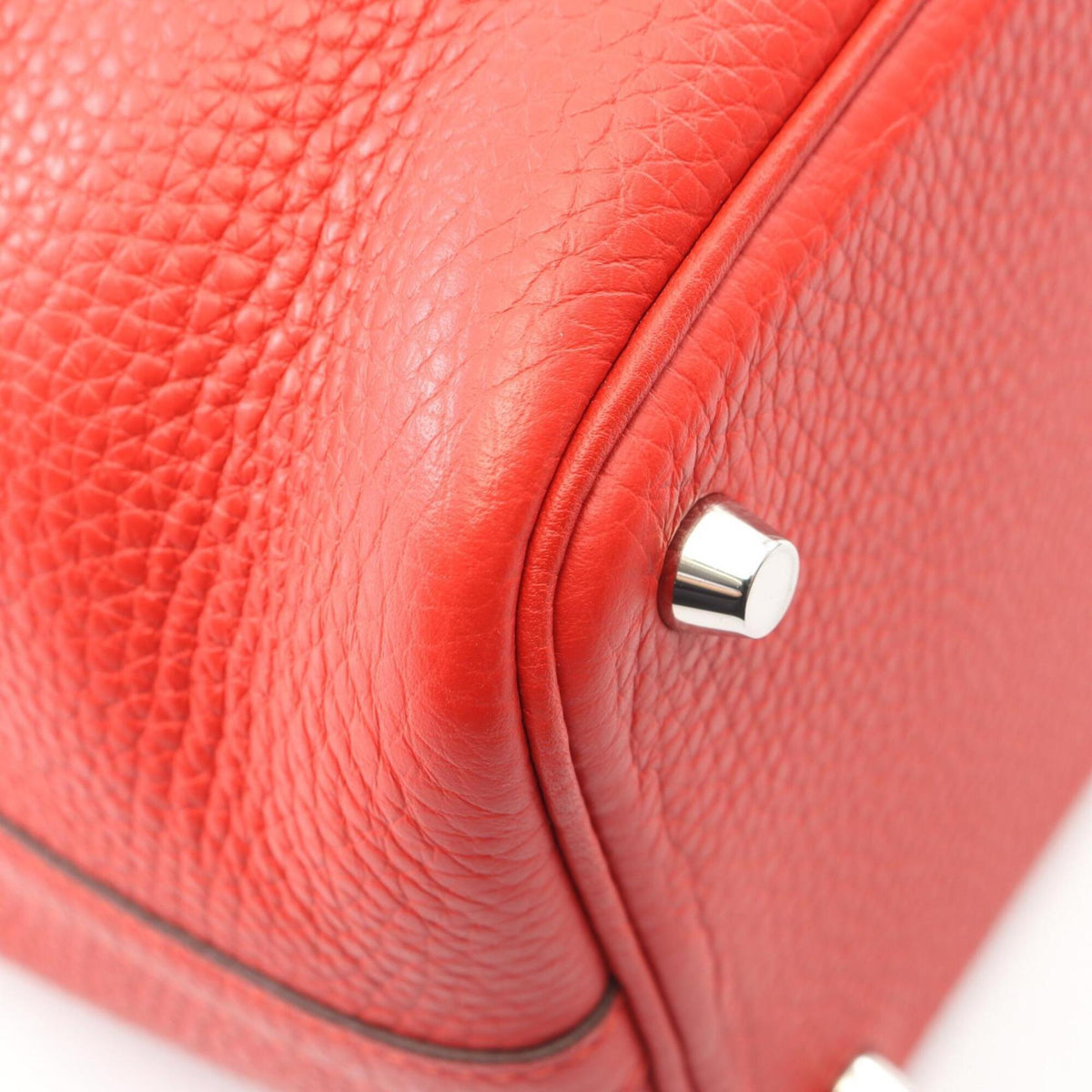 Hermes Picotin Red Color Taurillon Clemence Leather Handbag (Pre-Owned)