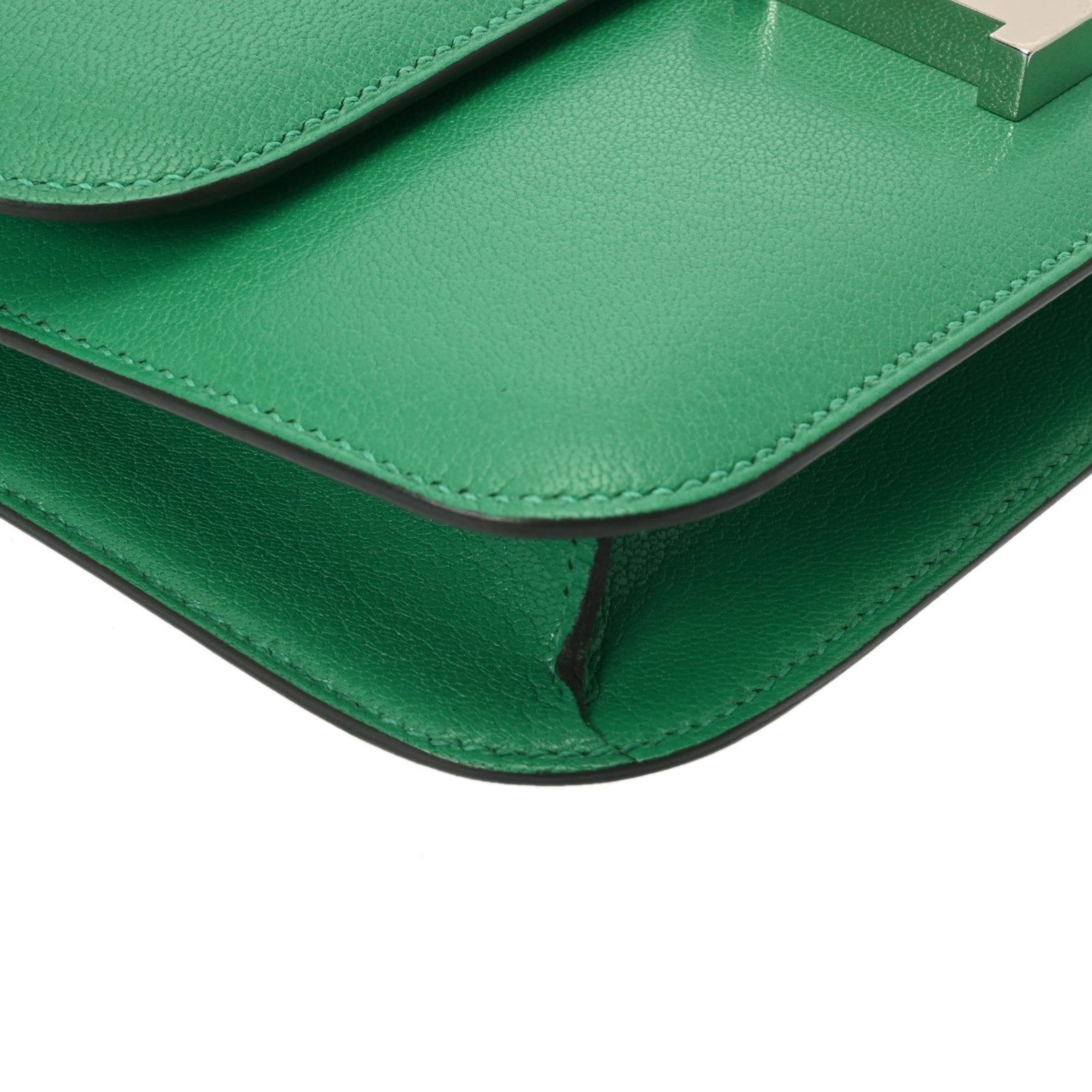 Hermes Mint Green Chevre Leather Shoulder Bag (Pre-Owned)