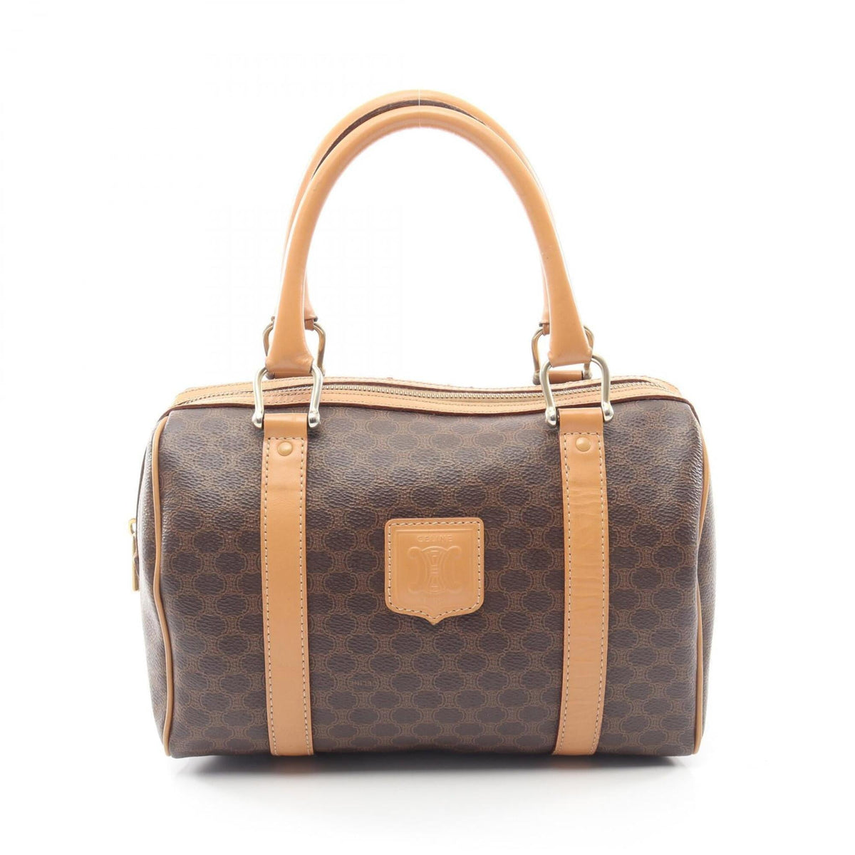 Celine Brown Coated Canvas Leather Handbag Tote Bag (Pre-Owned)