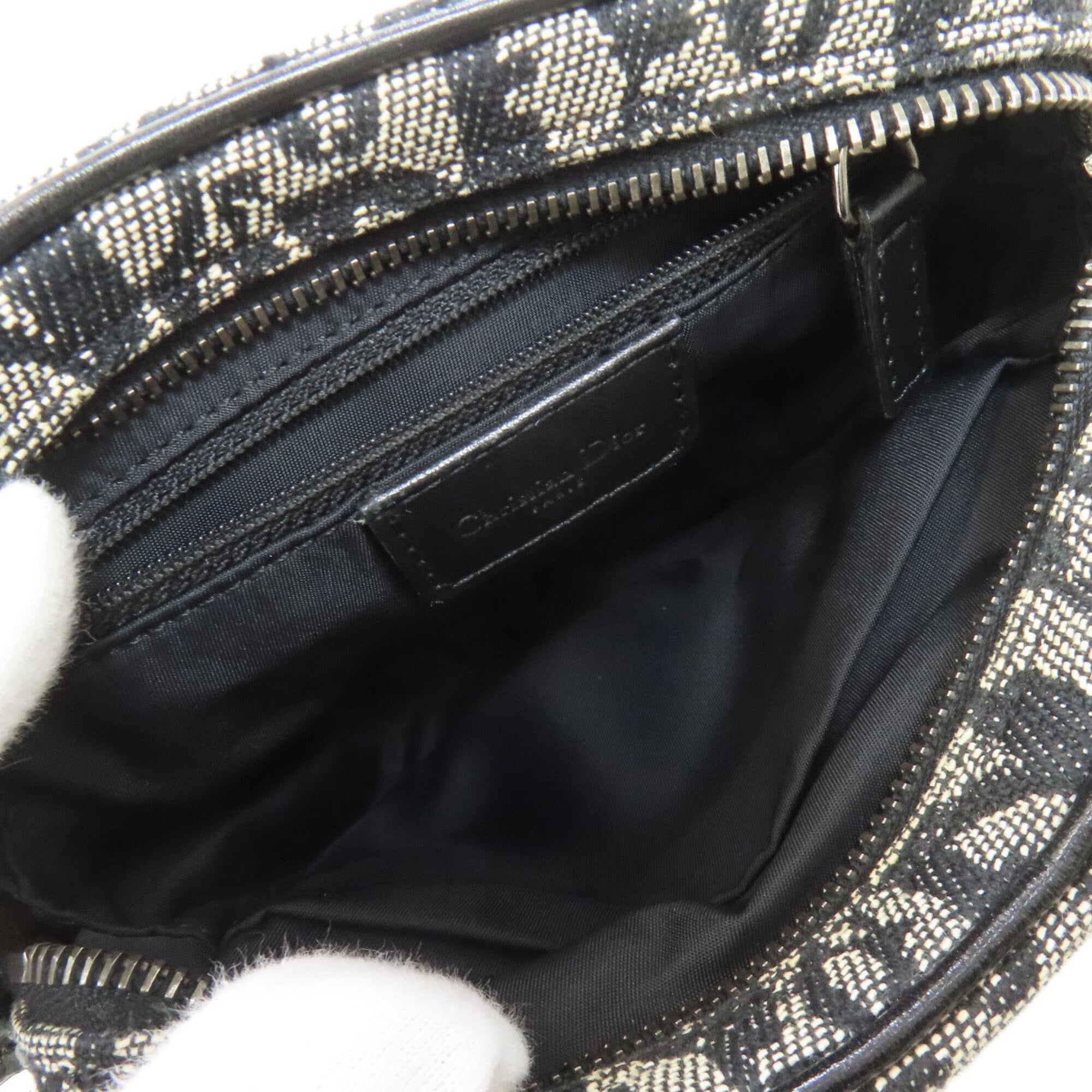 Christian Dior Trotter Black Canvas Shoulder Bag (Pre-Owned)