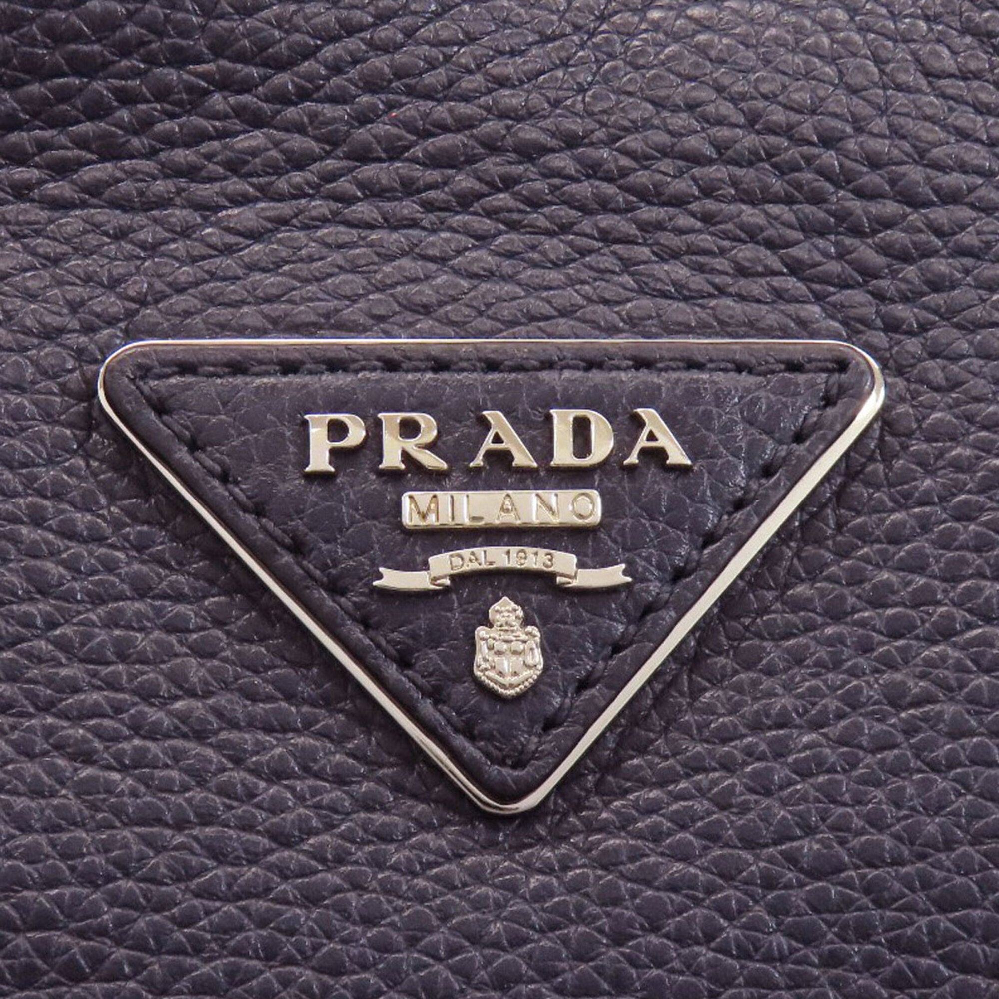 Prada Navy Leather Shoulder Bag (Pre-Owned)