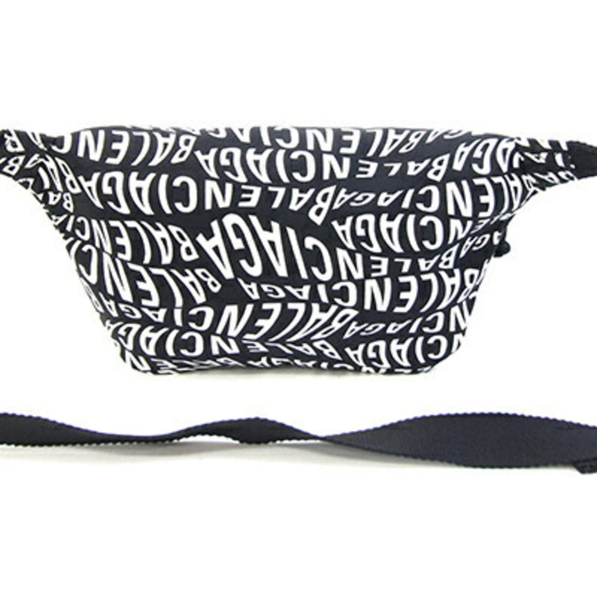 Balenciaga Black White Coated Canvas Fanny Pack (Pre-Owned)